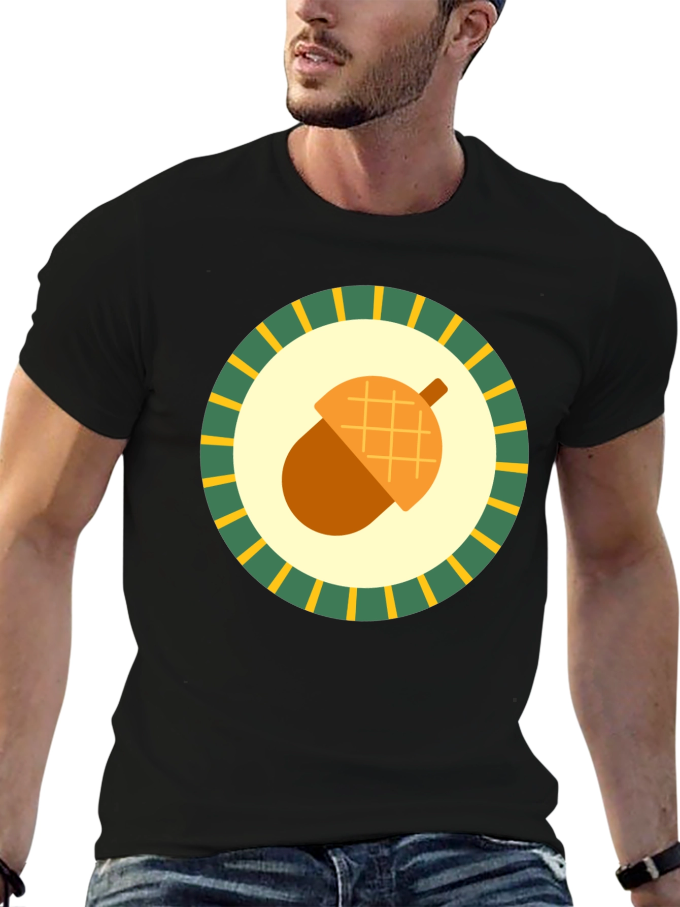Acorn Emblem Tee - Nature Inspired Graphic Print