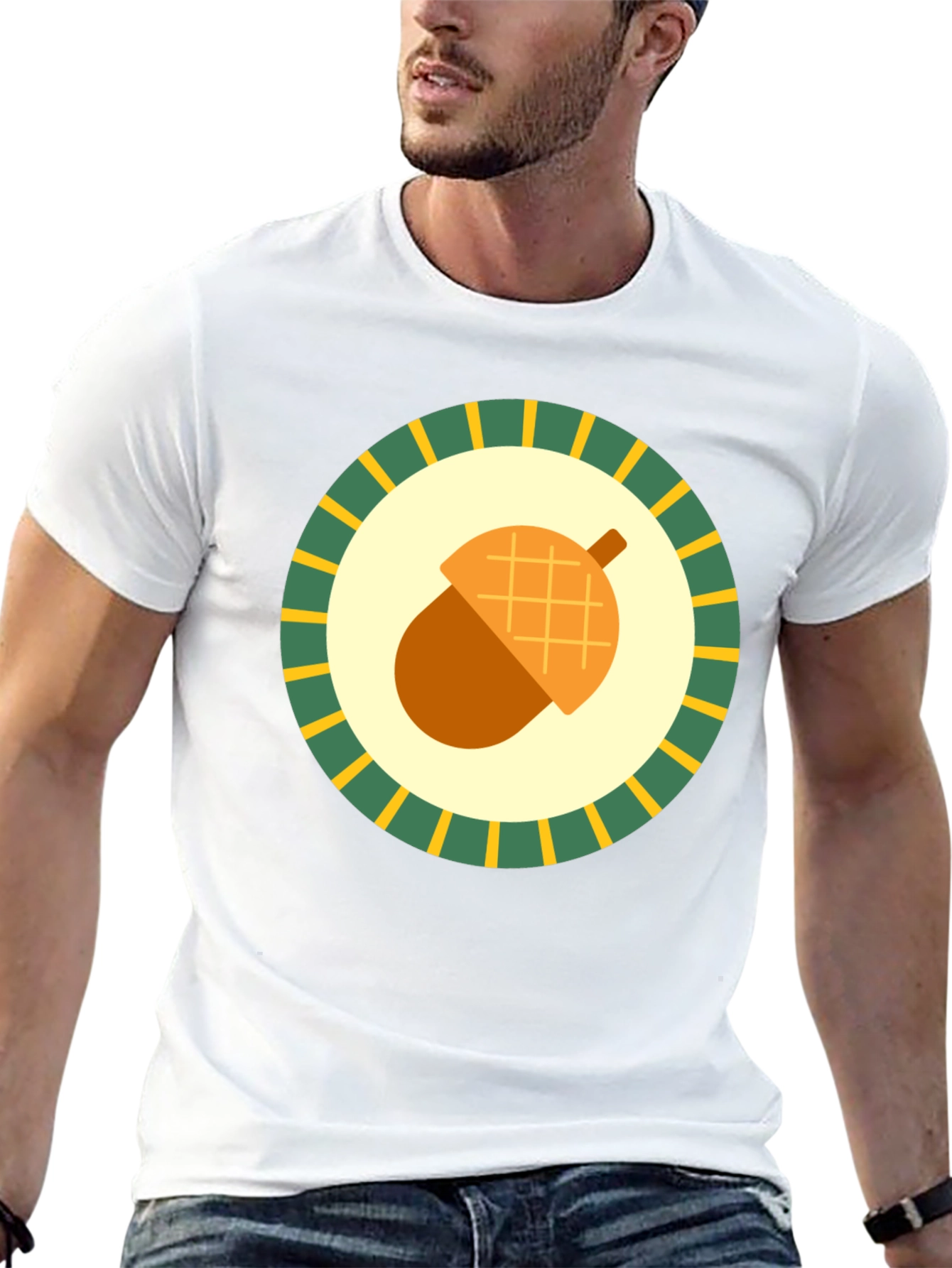Acorn Emblem Tee - Nature Inspired Graphic Print