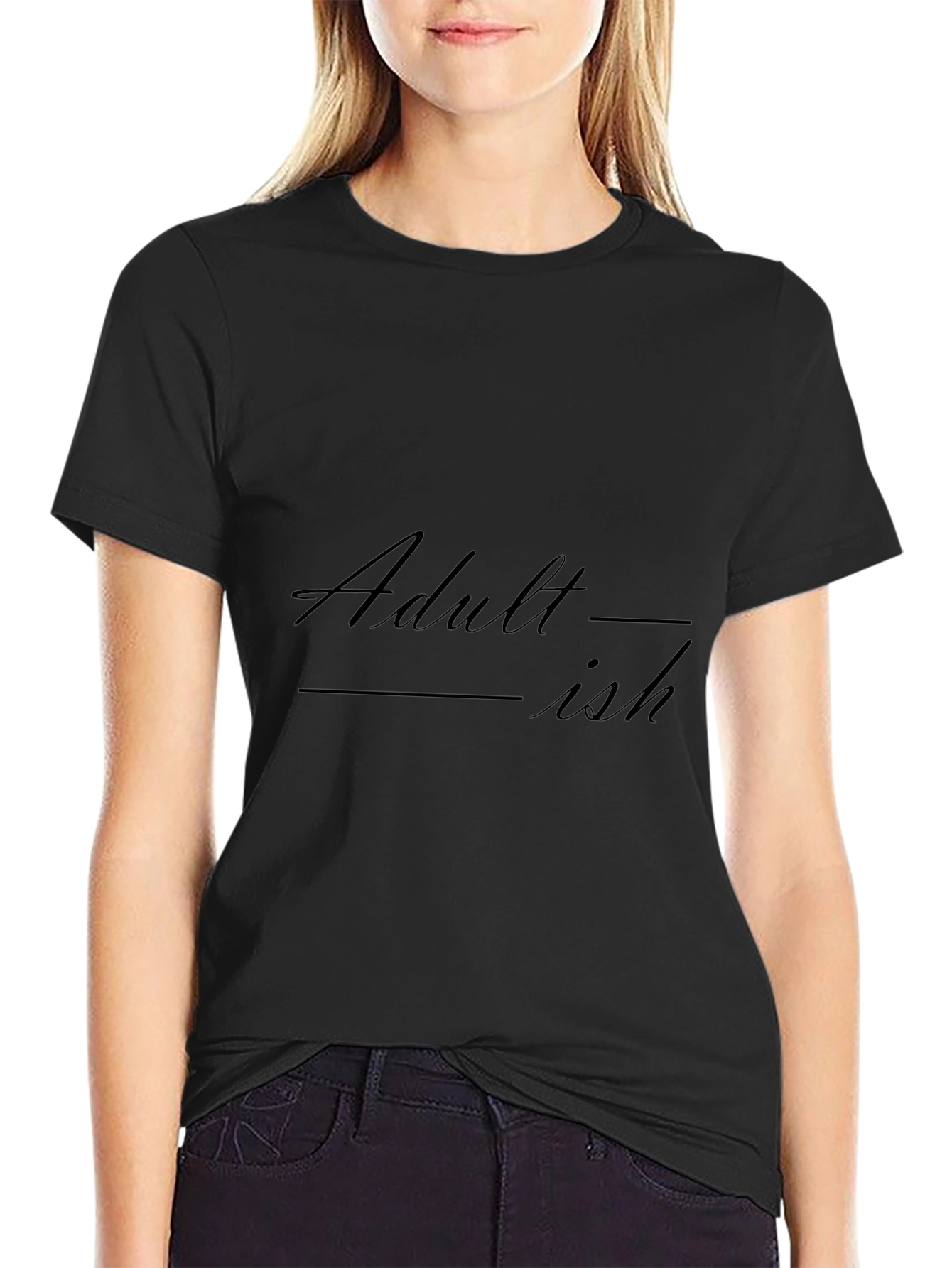 Adult-ish Black Graphic T-Shirt