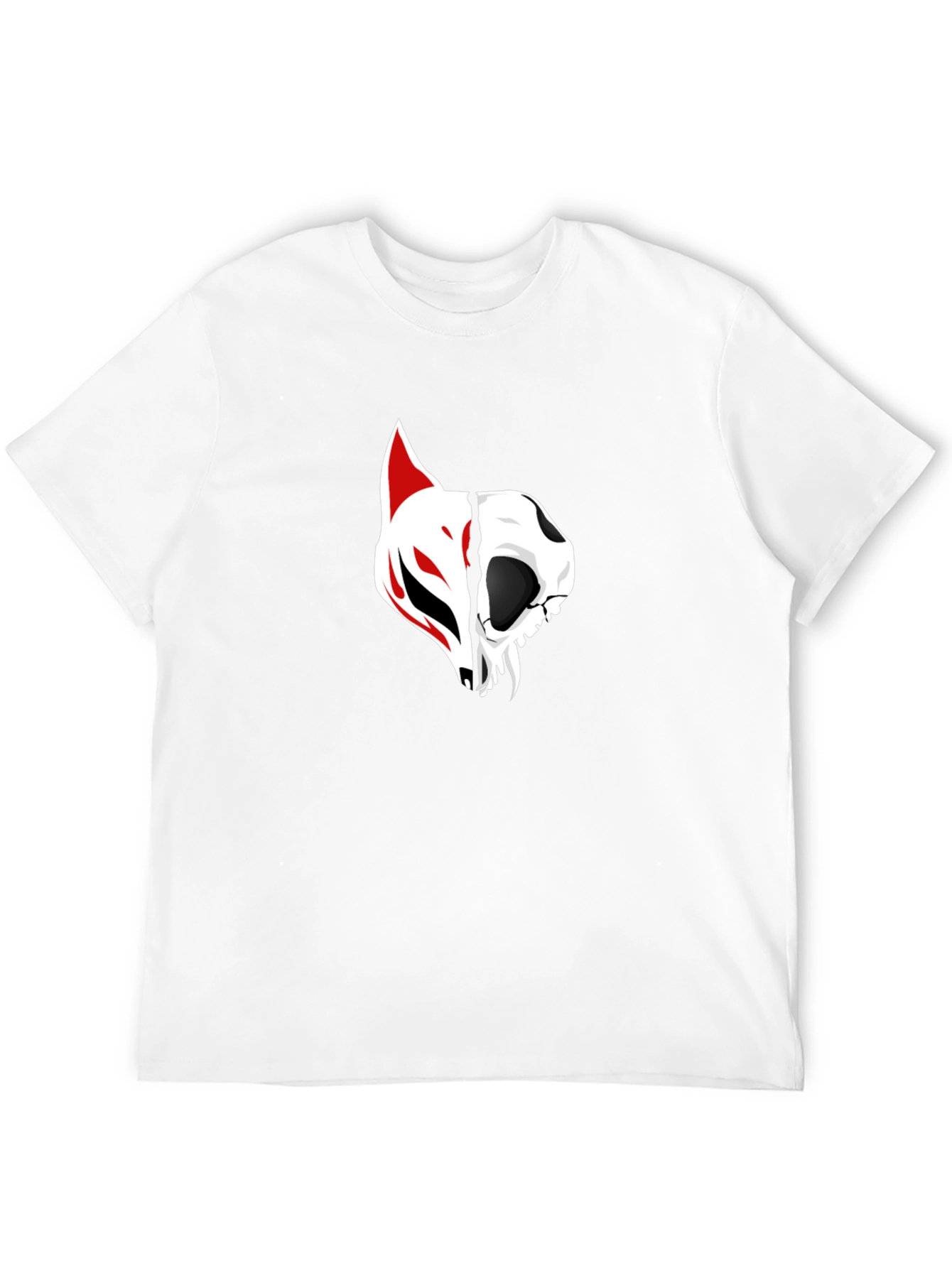 Black Tee with Fox and Skull Graphic