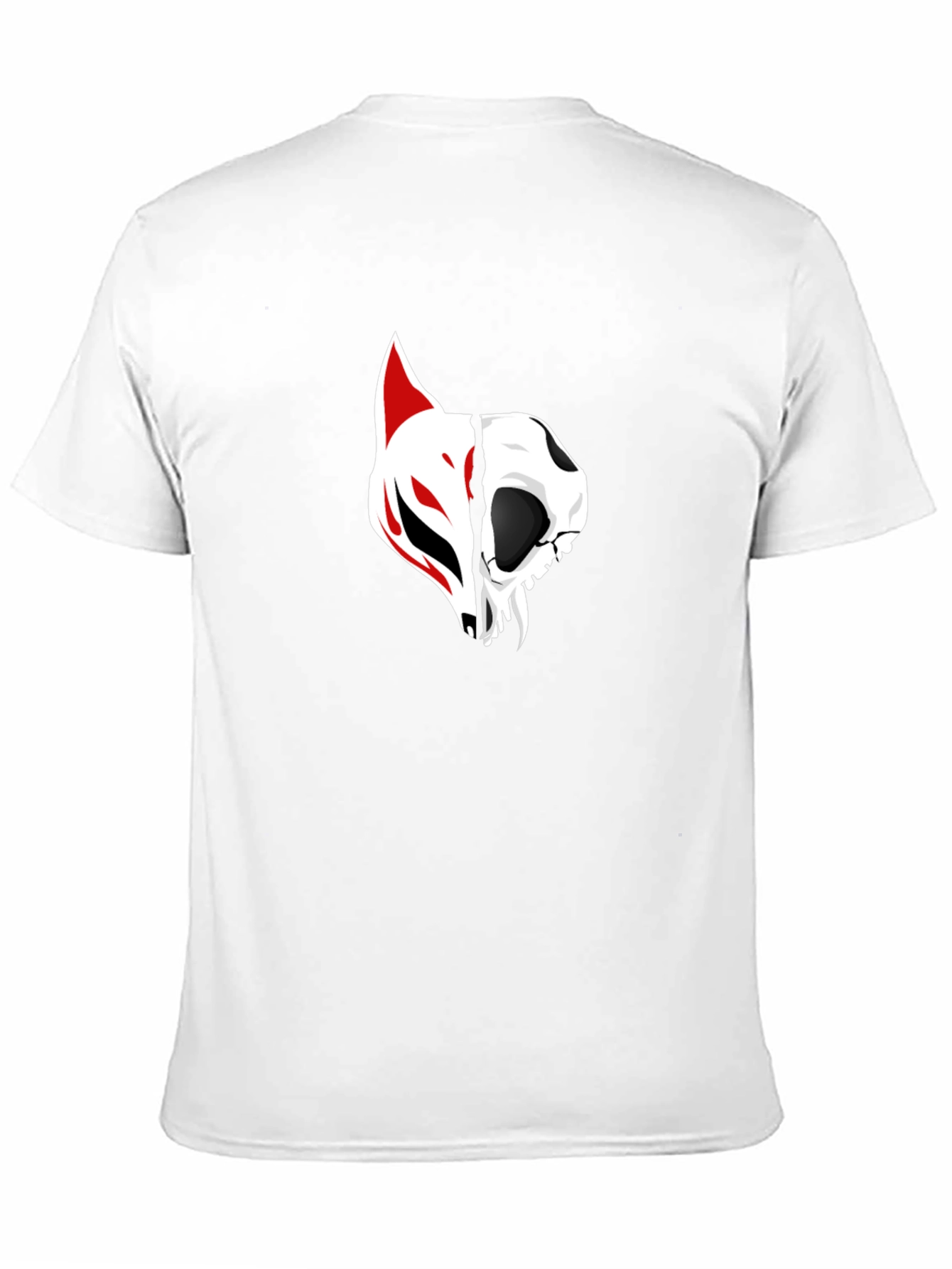 Black Tee with Fox and Skull Graphic