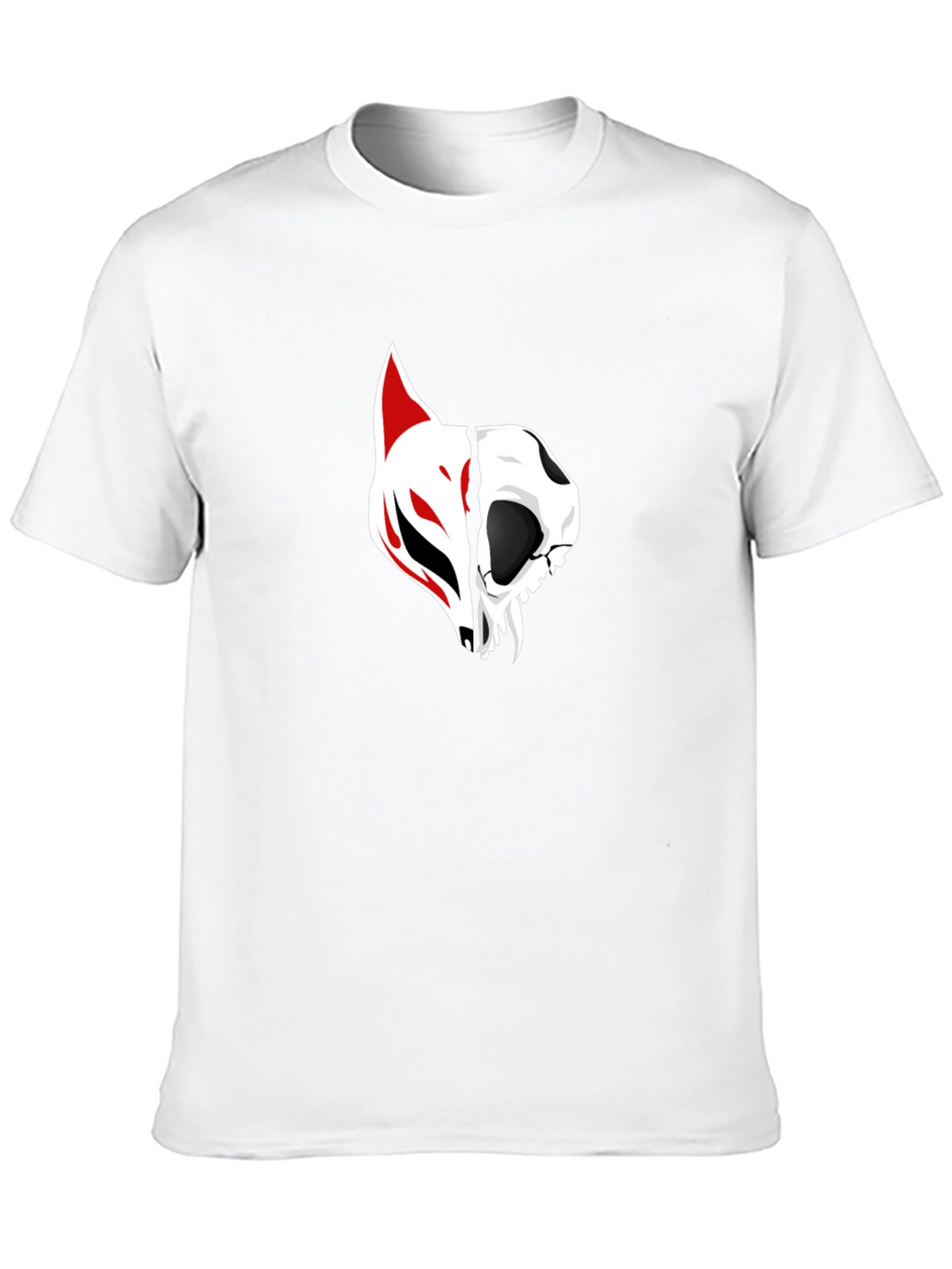 Black Tee with Fox and Skull Graphic
