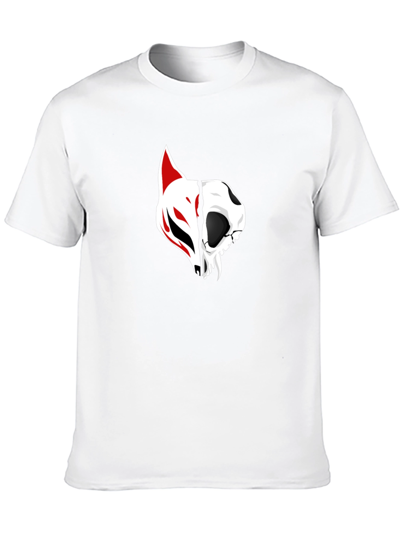 Black Tee with Fox and Skull Graphic