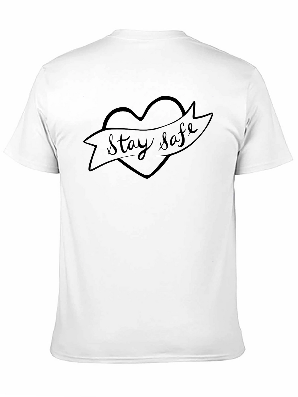 Stay Safe Heart Graphic Black T-Shirt