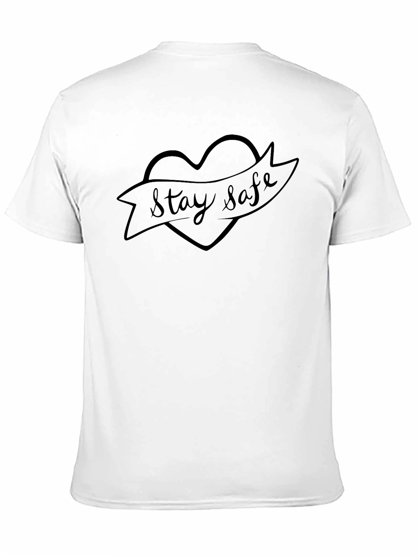 Stay Safe Heart Graphic Black T-Shirt