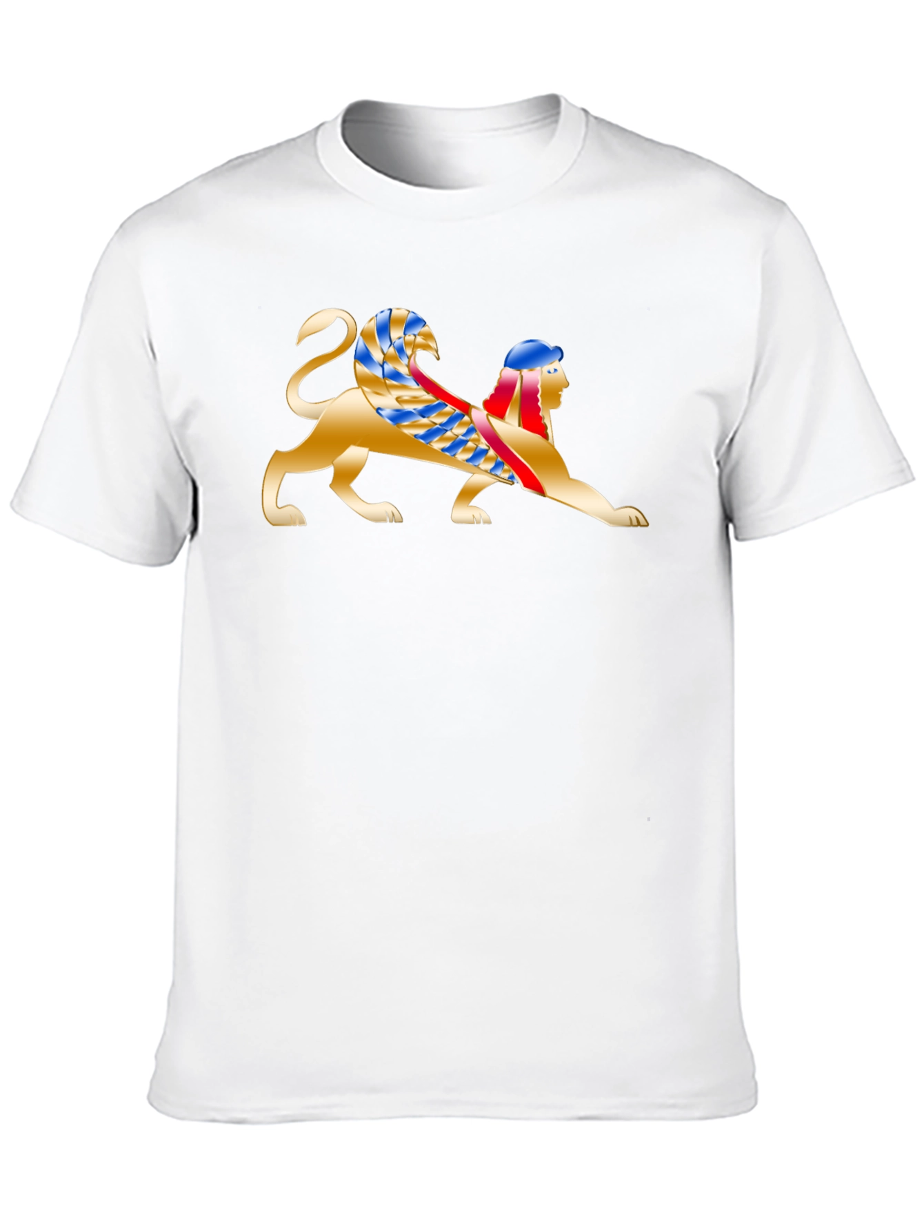 Egyptian Sphinx Graphic Tee - Black Cotton T-Shirt