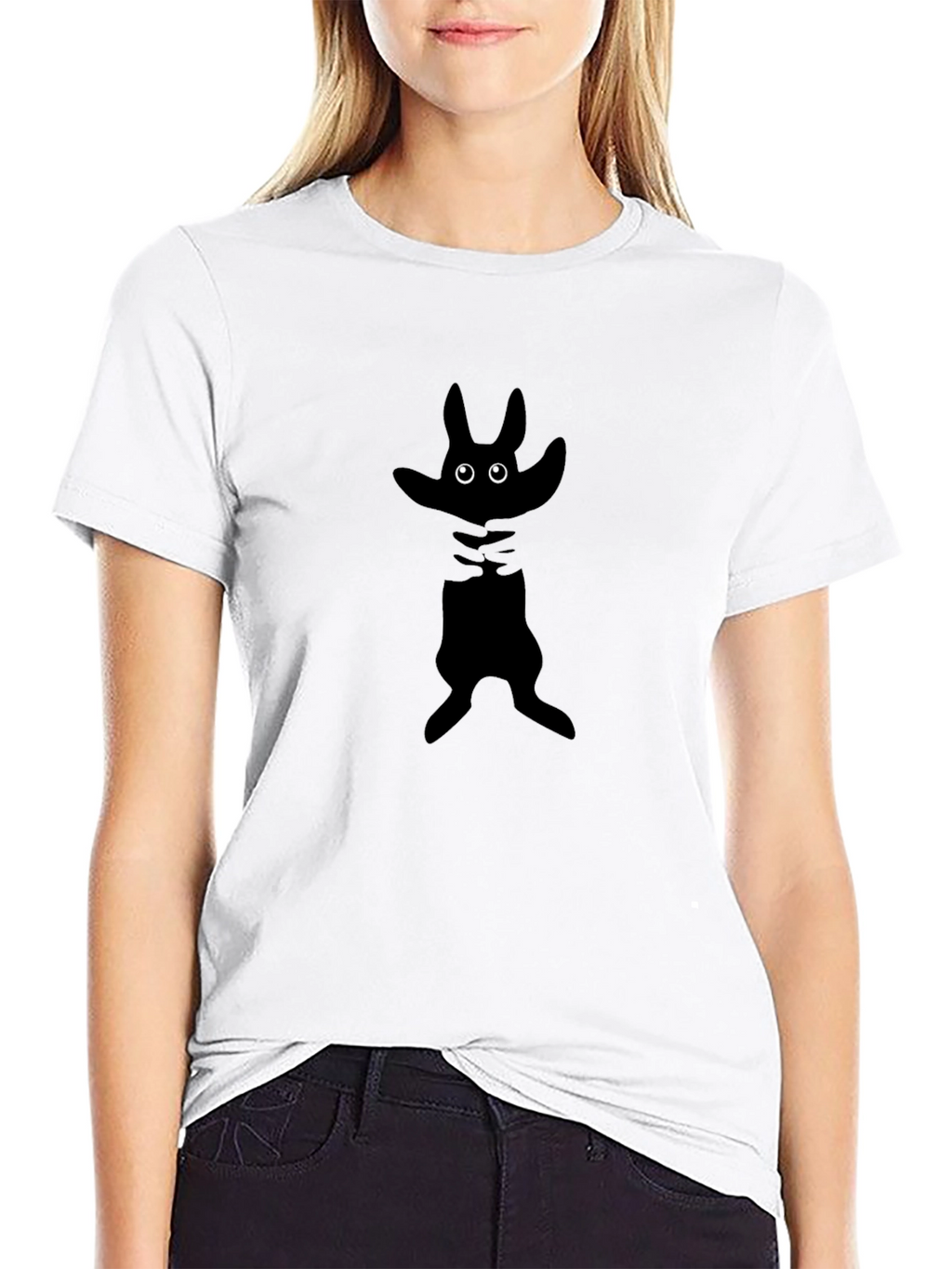 Black T-Shirt with Cartoon Monster Design