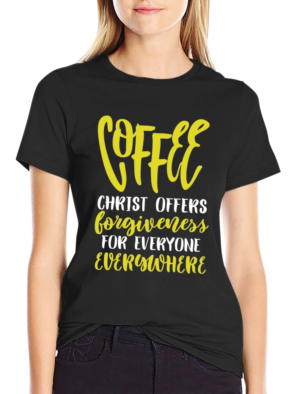 Coffee Christ Offers Forgiveness Graphic Tee