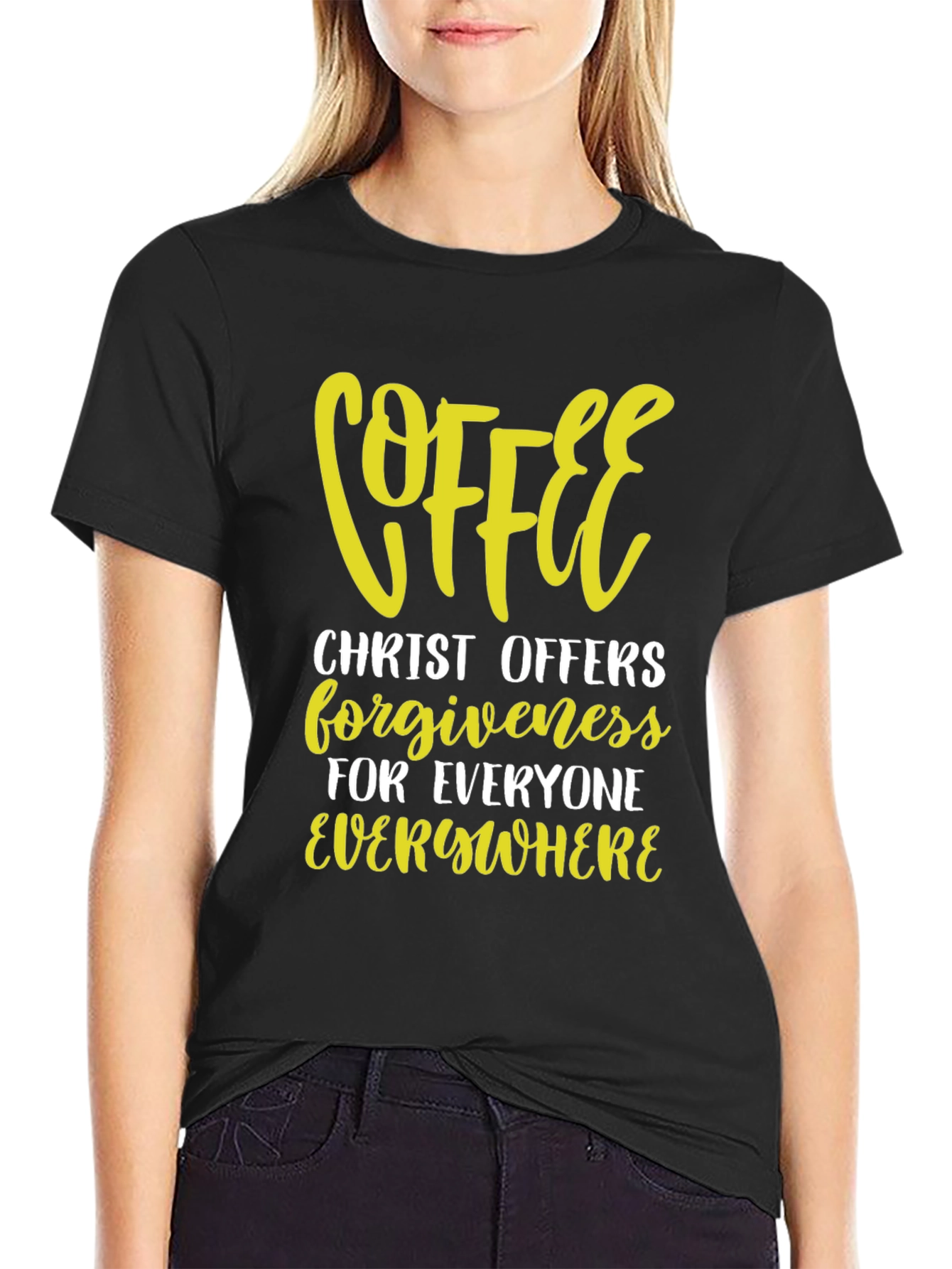 Coffee Christ Offers Forgiveness Graphic Tee
