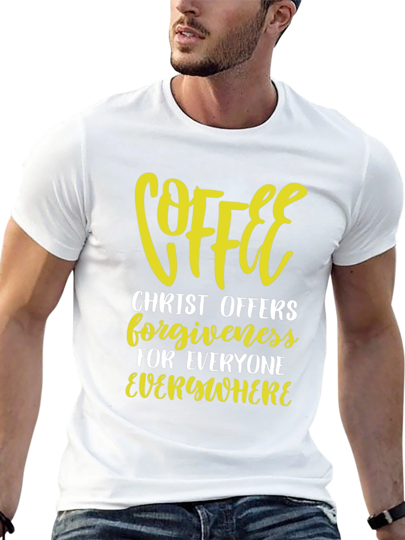 Coffee Christ Offers Forgiveness Graphic Tee