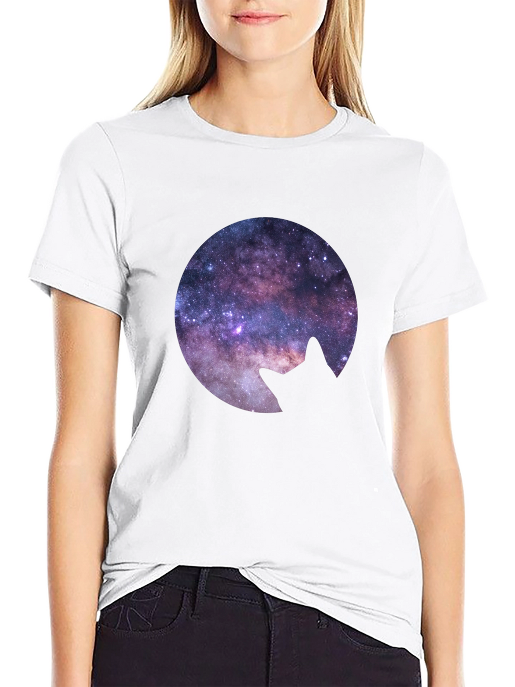 Cosmic Cat Silhouette T-Shirt