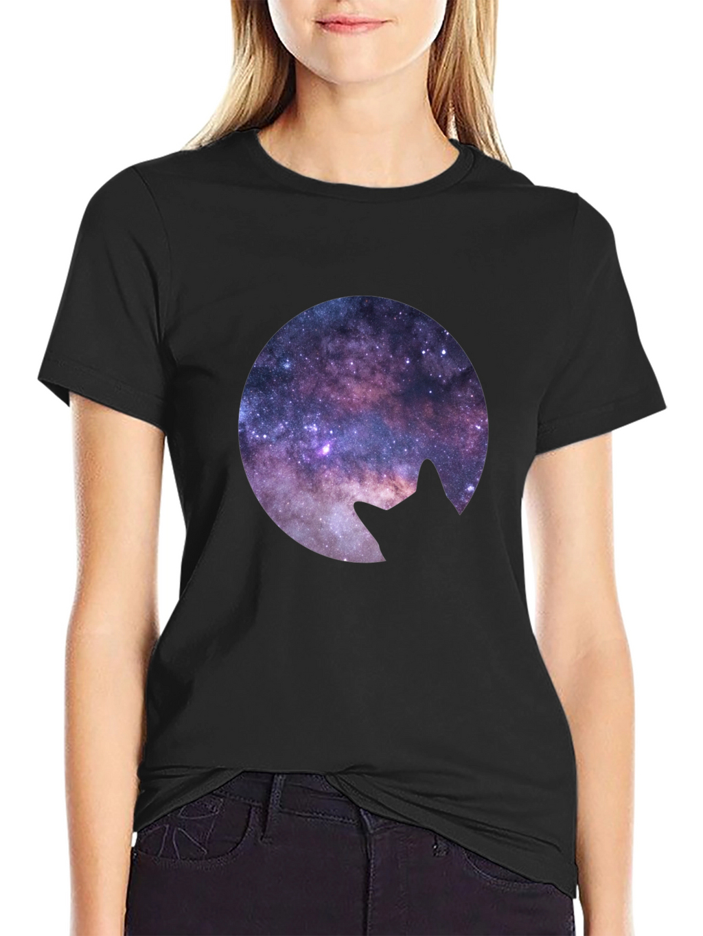 Cosmic Cat Silhouette T-Shirt