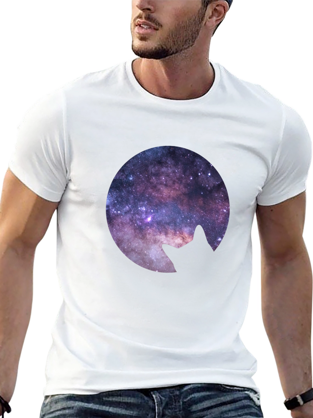 Cosmic Cat Silhouette T-Shirt
