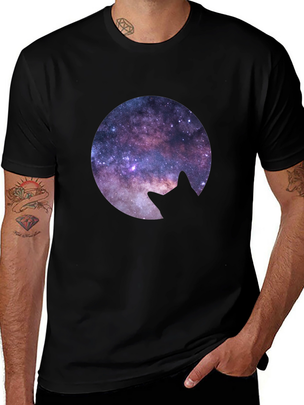 Cosmic Cat Silhouette T-Shirt