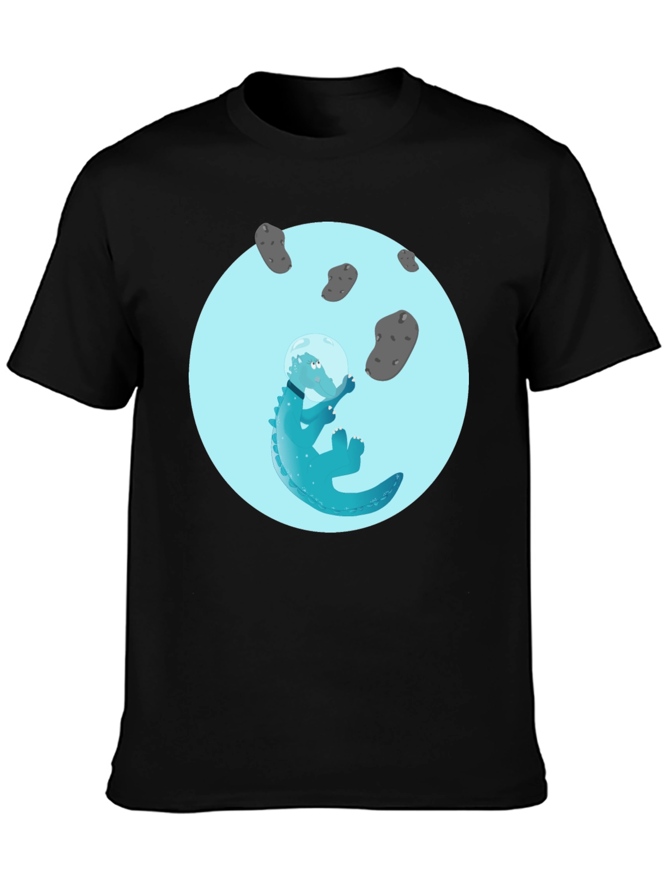 Astronaut Alligator Graphic Tee - Cool Space Reptile Design