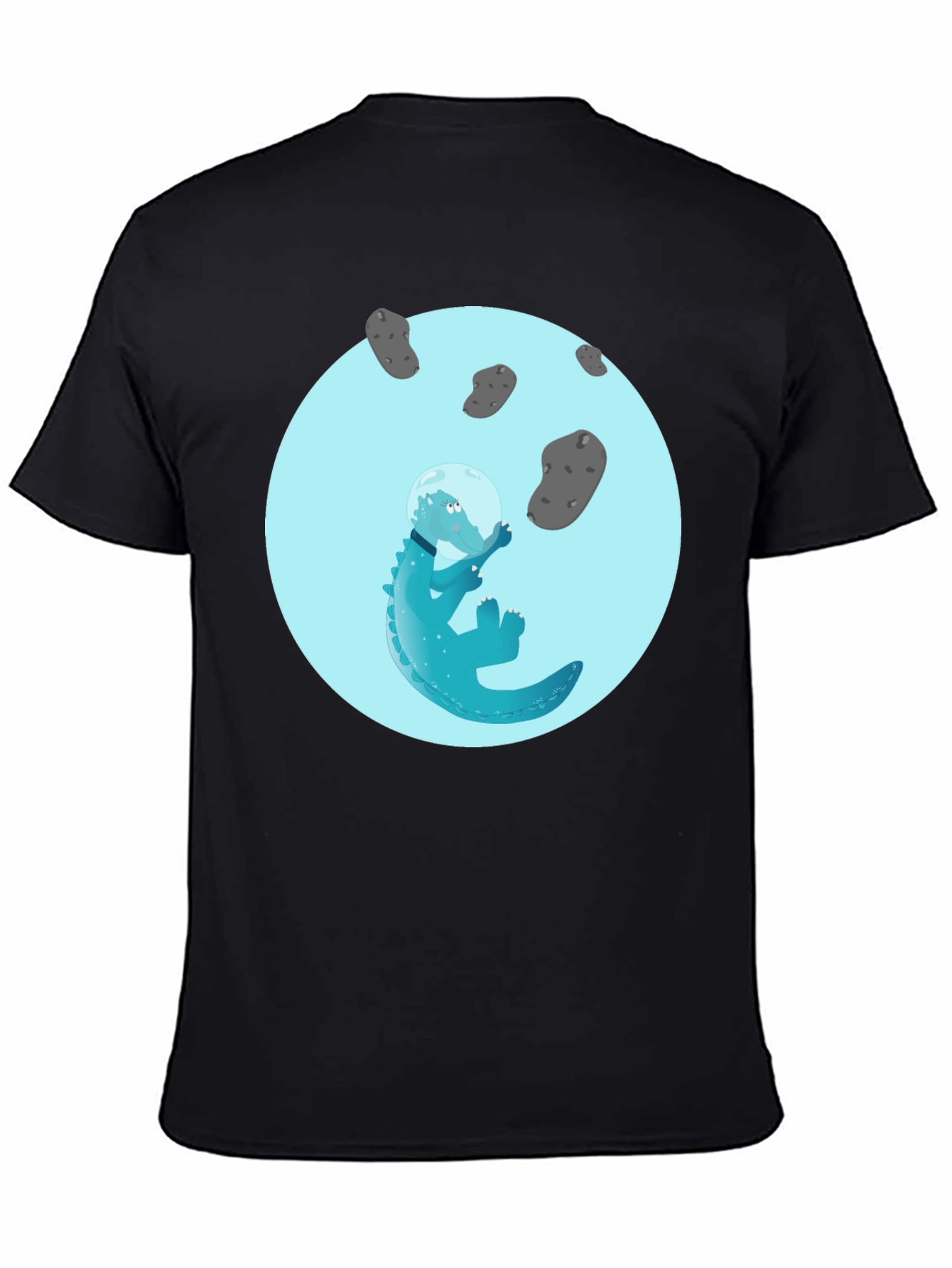 Astronaut Alligator Graphic Tee - Cool Space Reptile Design