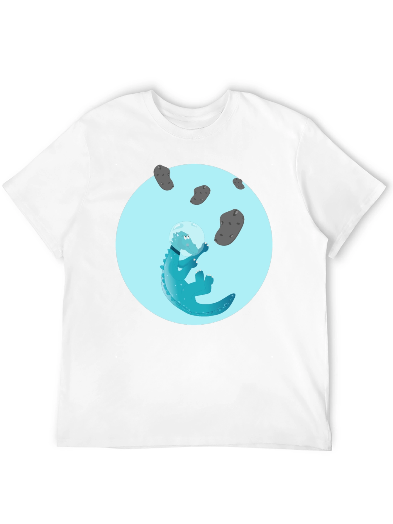 Astronaut Alligator Graphic Tee - Cool Space Reptile Design