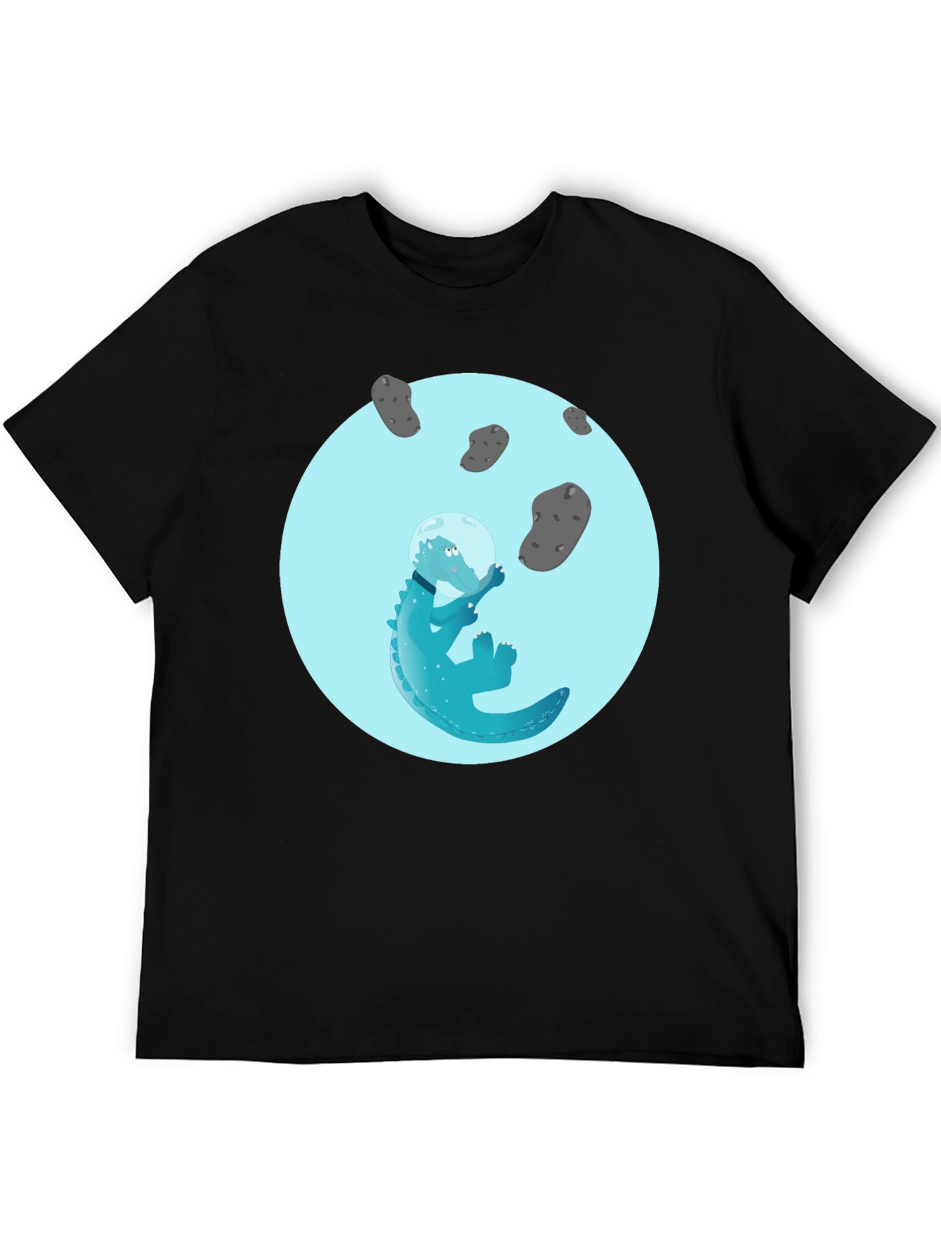 Astronaut Alligator Graphic Tee - Cool Space Reptile Design