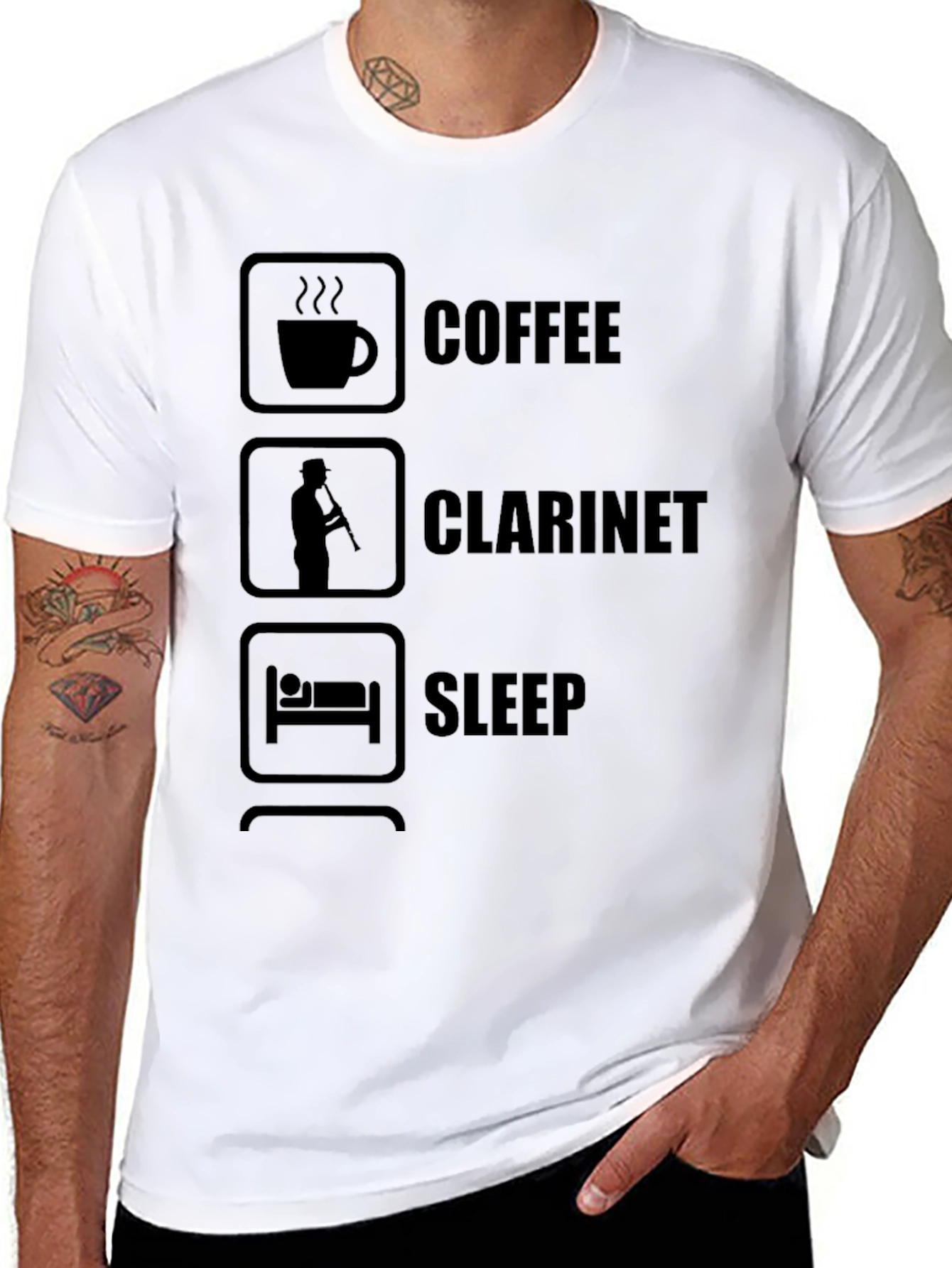 Coffee Clarinet Sleep Mens Graphic T-Shirt