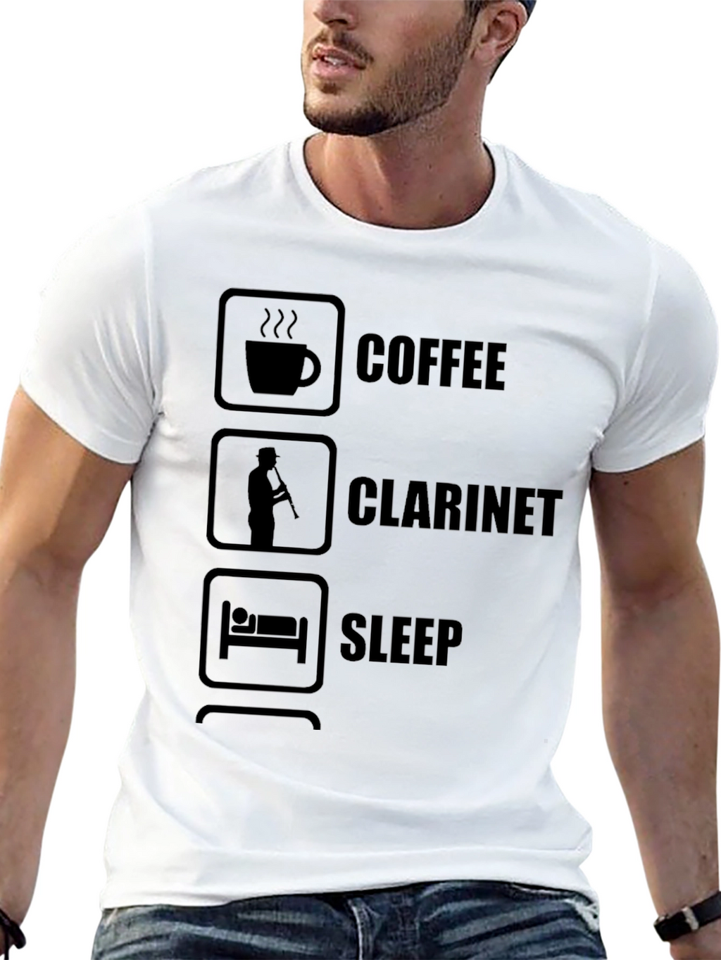 Coffee Clarinet Sleep Mens Graphic T-Shirt