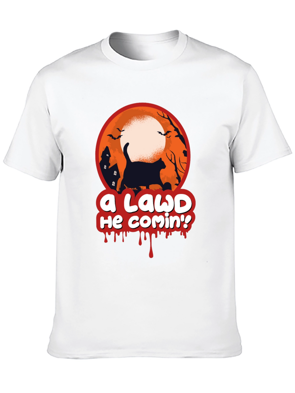 A Lawd He Comin Halloween Cat T-Shirt