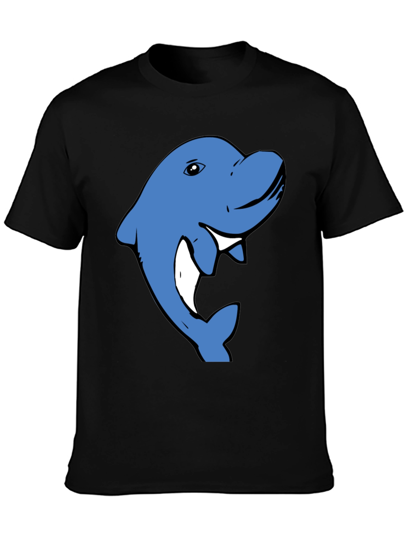 Blue Dolphin Graphic T-Shirt - Casual Cotton Tee