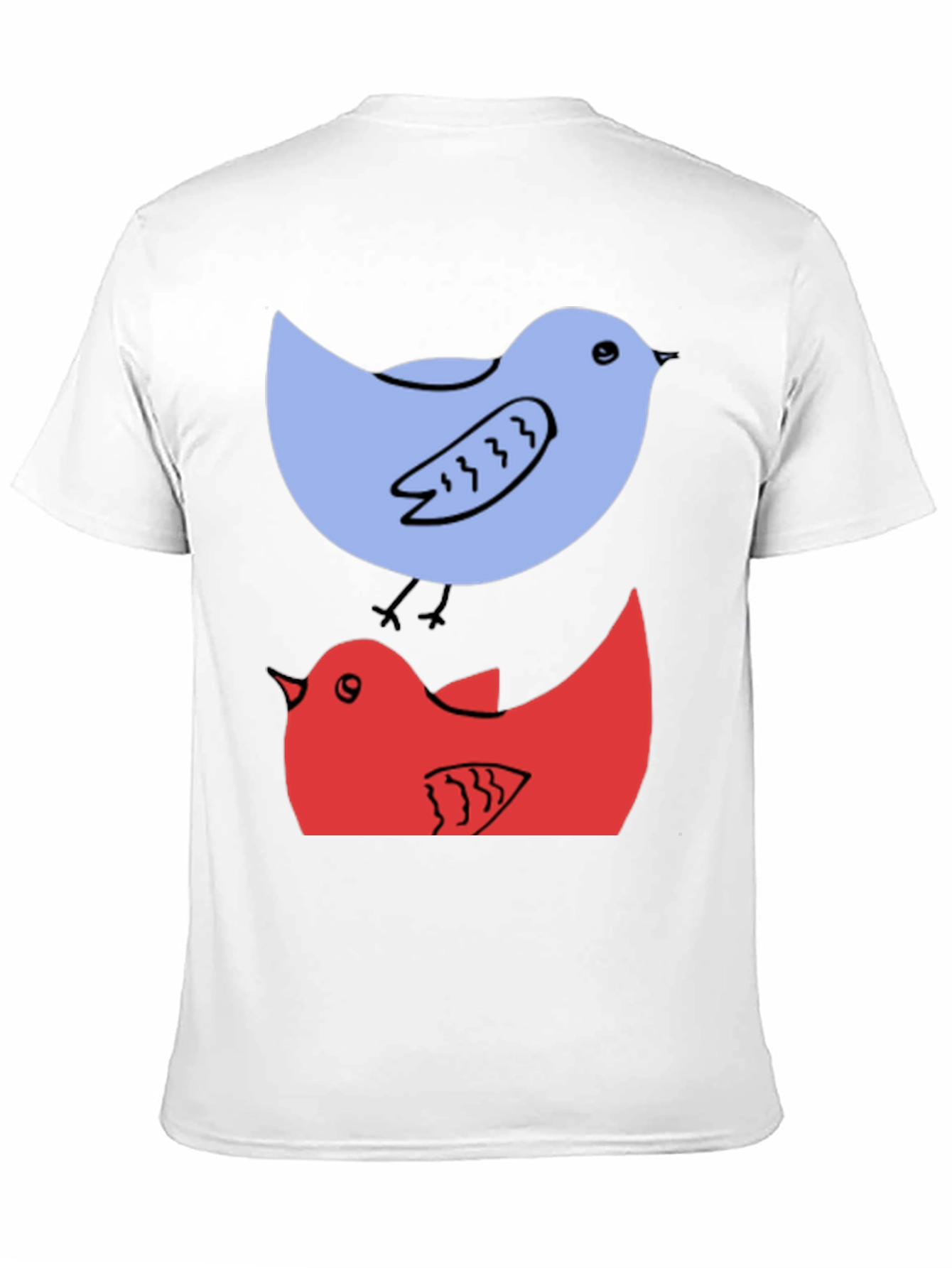 Birds Graphic Tee - Casual Cotton T-Shirt