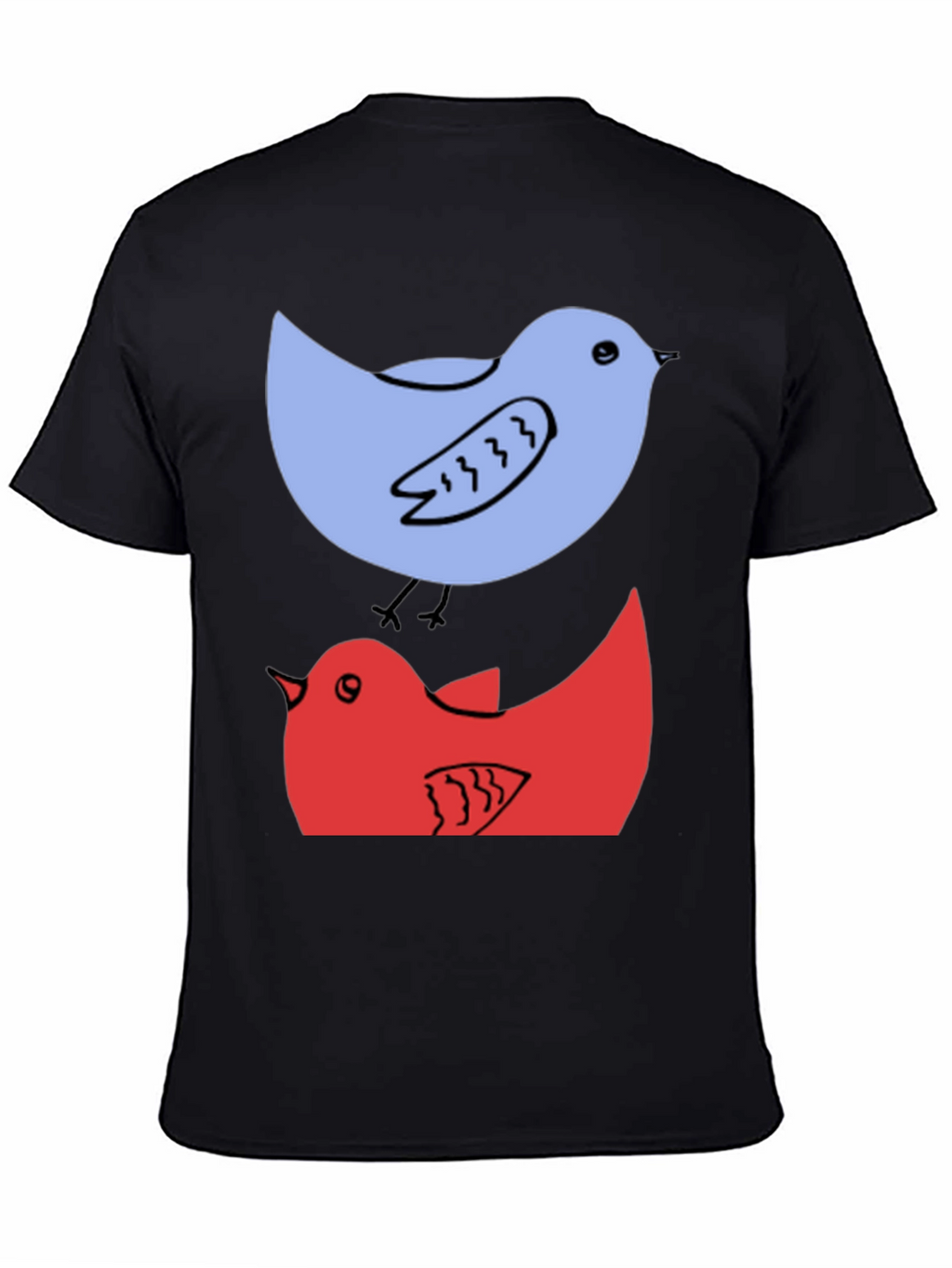 Birds Graphic Tee - Casual Cotton T-Shirt