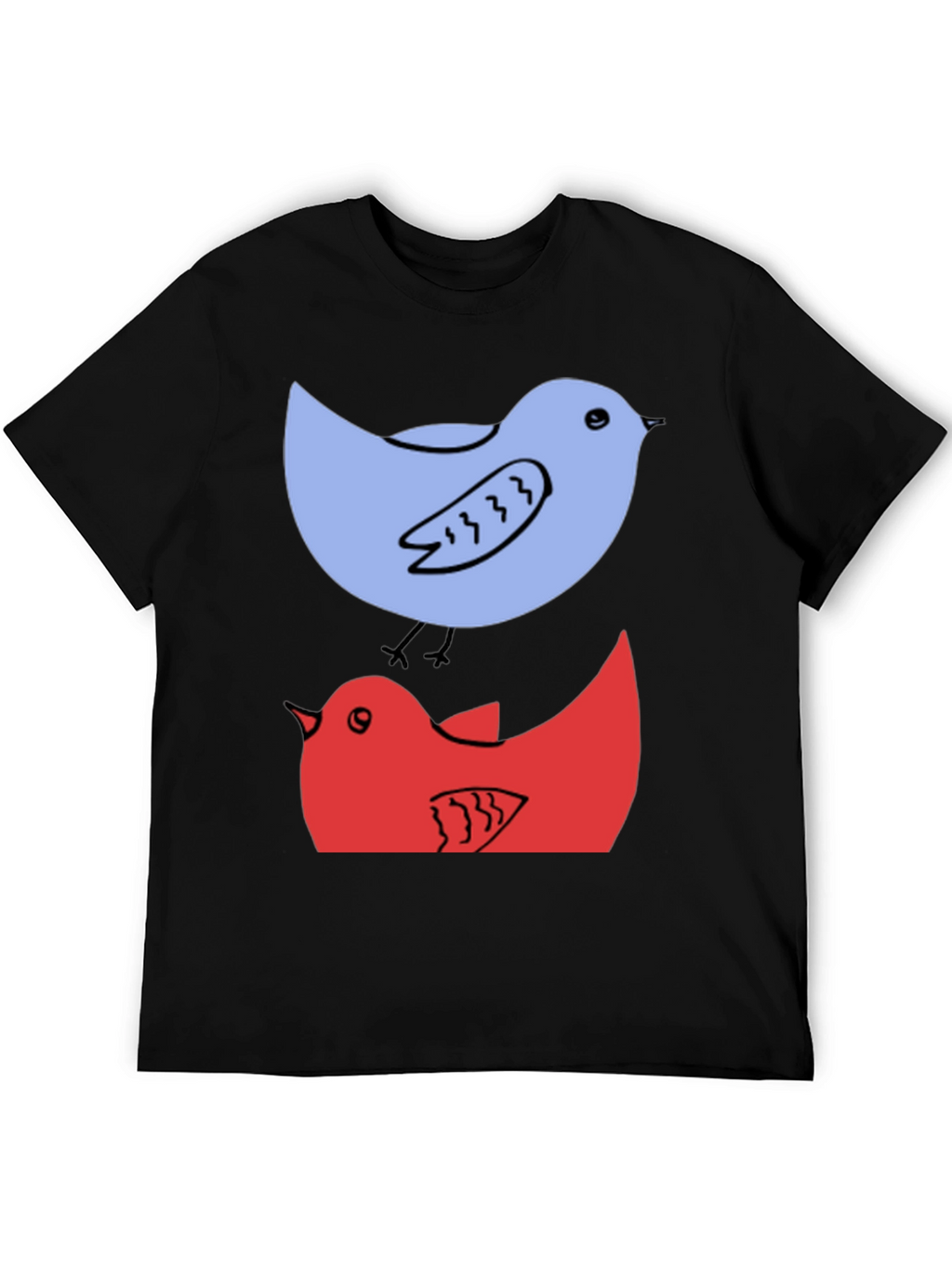 Birds Graphic Tee - Casual Cotton T-Shirt