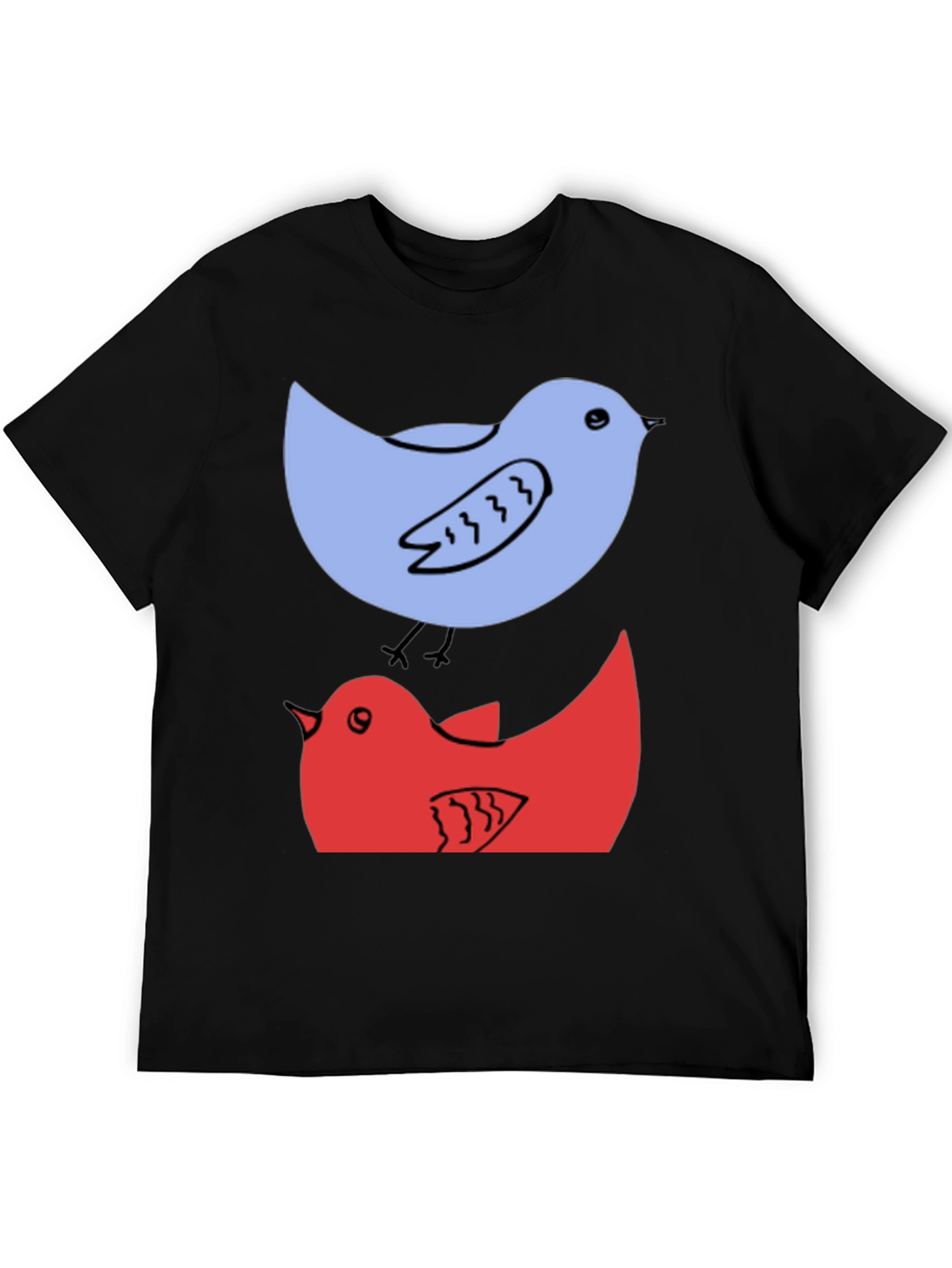 Birds Graphic Tee - Casual Cotton T-Shirt