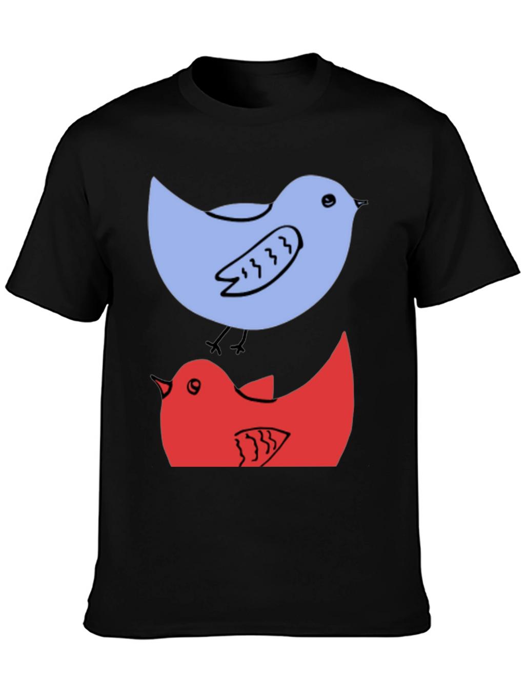 Birds Graphic Tee - Casual Cotton T-Shirt