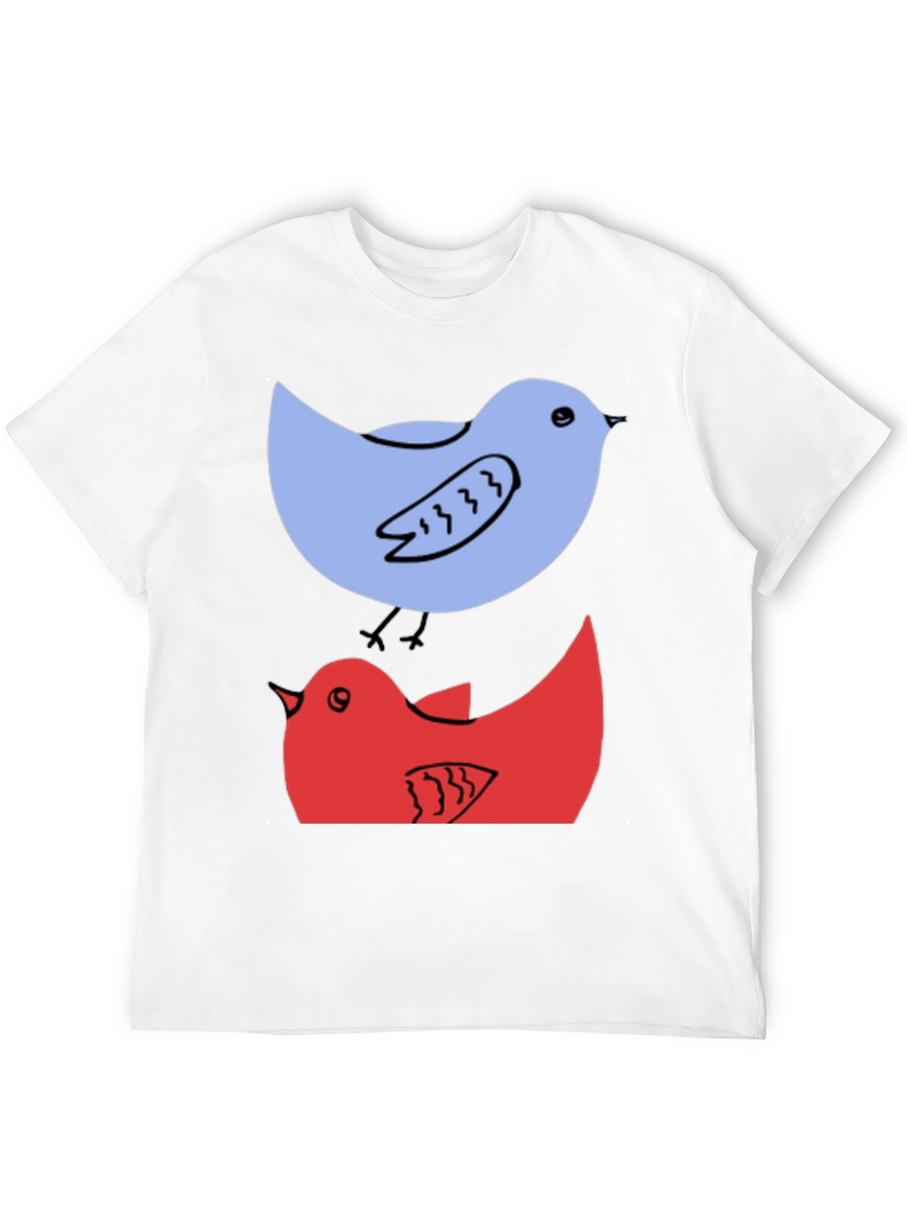 Birds Graphic Tee - Casual Cotton T-Shirt
