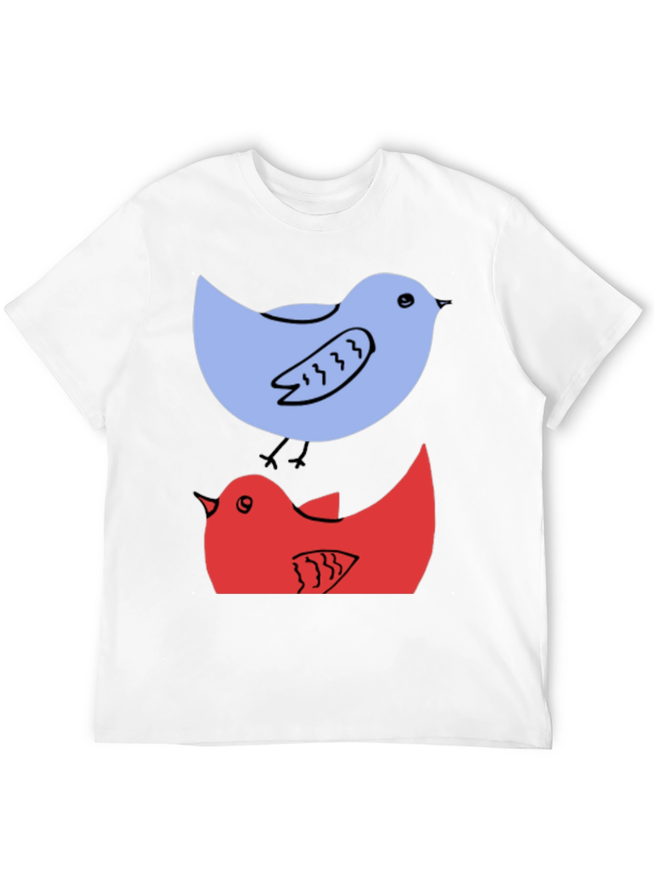 Birds Graphic Tee - Casual Cotton T-Shirt