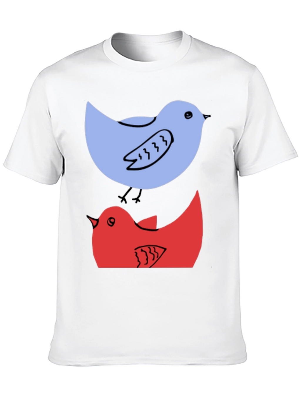 Birds Graphic Tee - Casual Cotton T-Shirt
