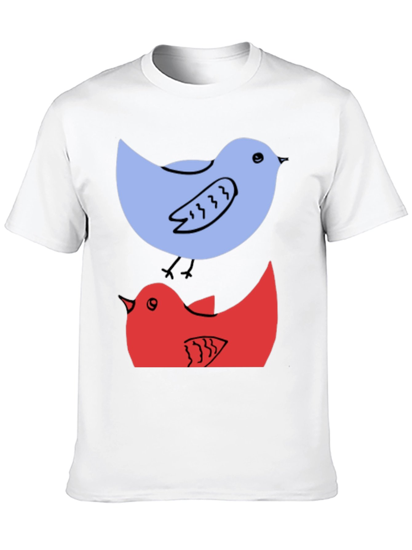 Birds Graphic Tee - Casual Cotton T-Shirt