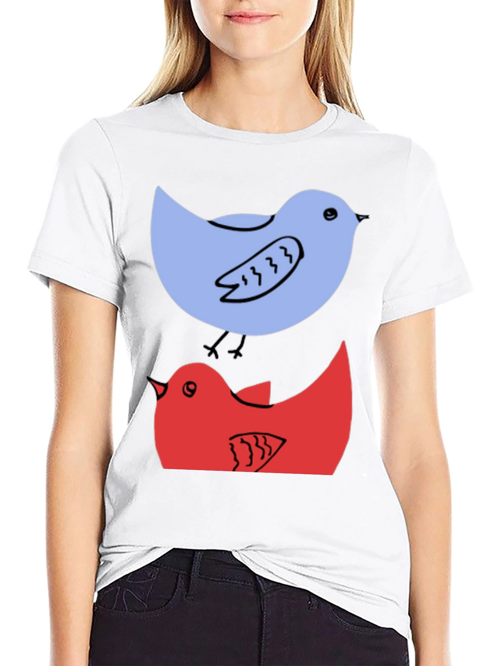 Birds Graphic Tee - Casual Cotton T-Shirt