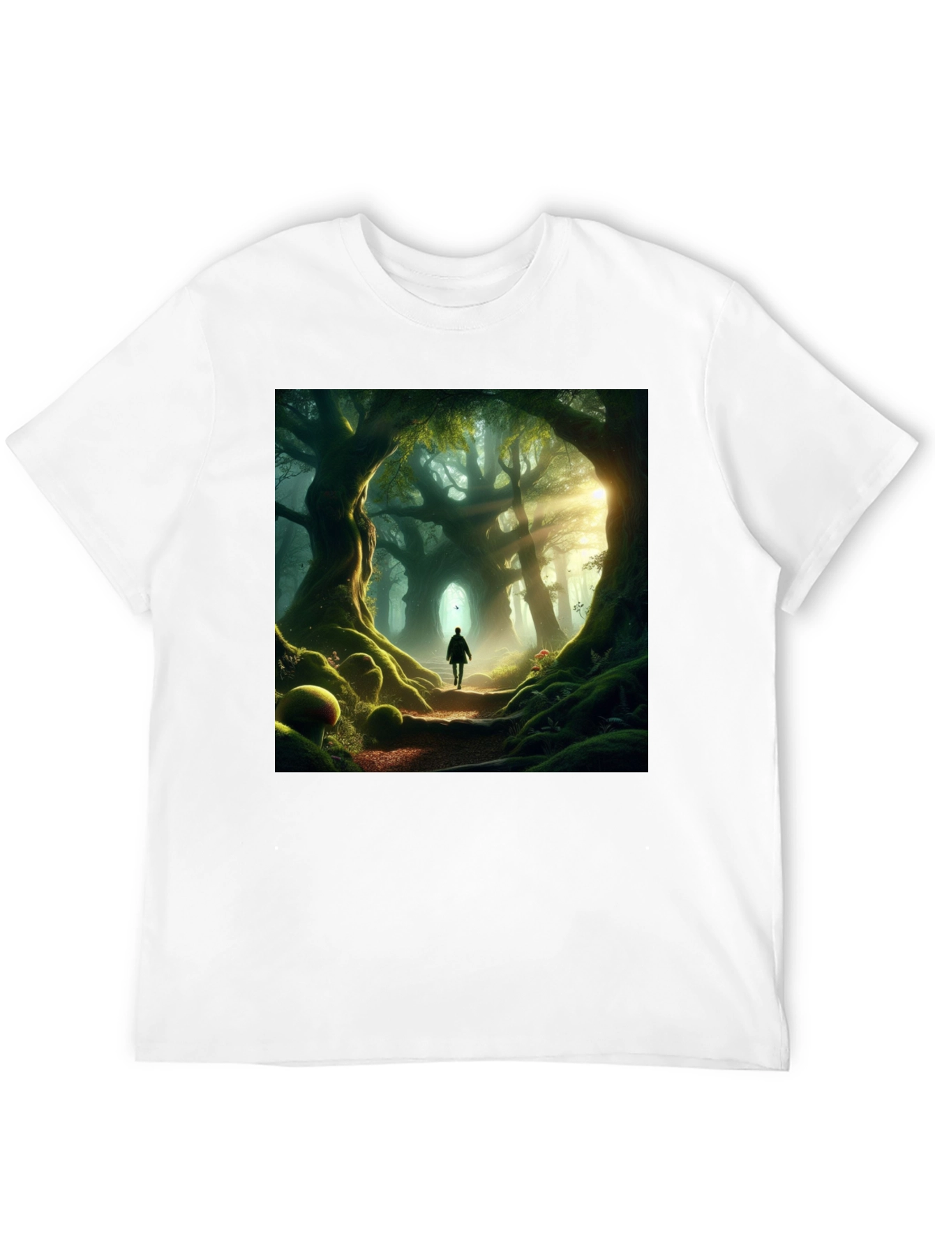 Enchanted Forest Graphic Tee - Nature Lovers Black T-Shirt