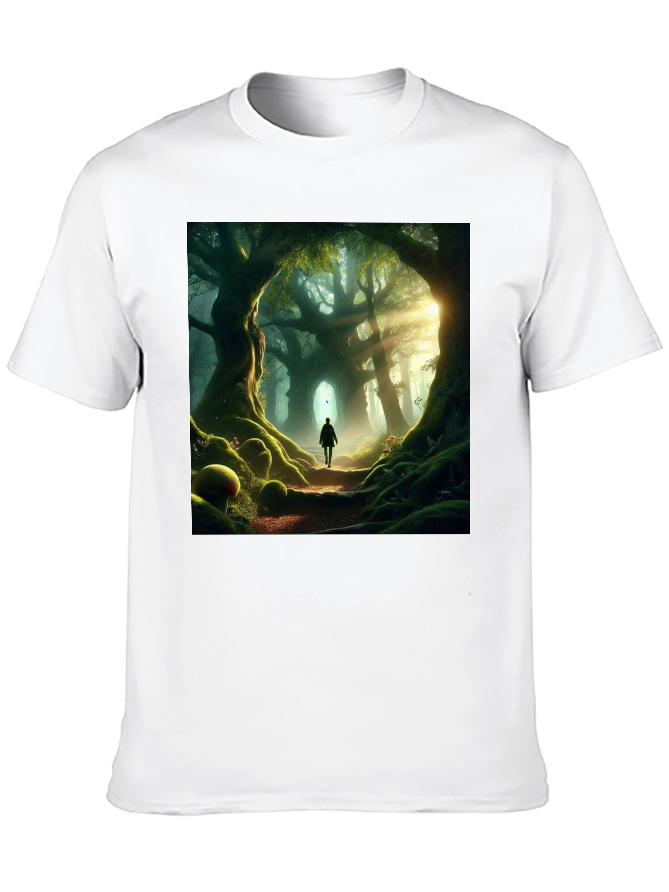Enchanted Forest Graphic Tee - Nature Lovers Black T-Shirt