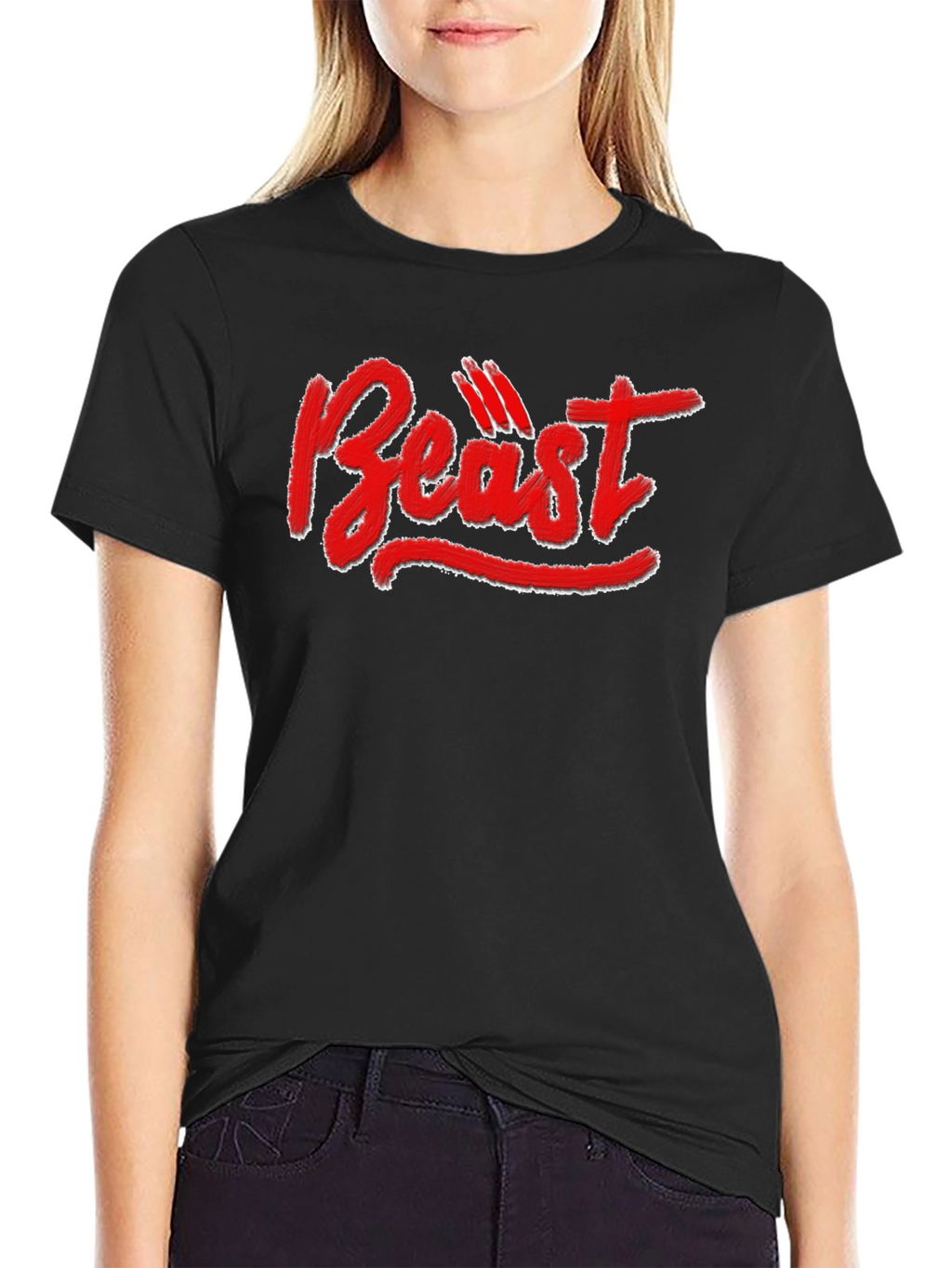 Beast Graphic Tee - Black Cotton T-Shirt