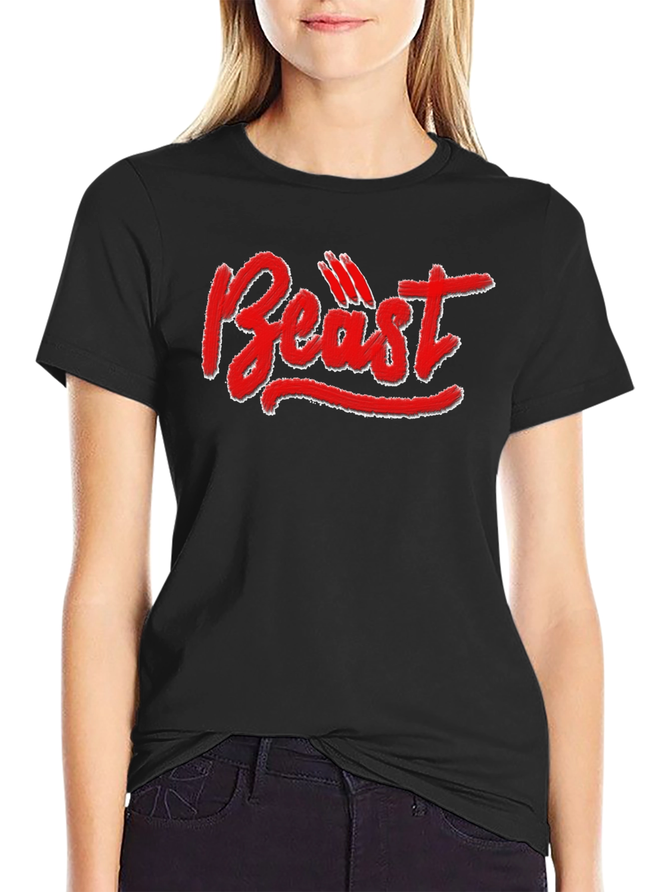 Beast Graphic Tee - Black Cotton T-Shirt