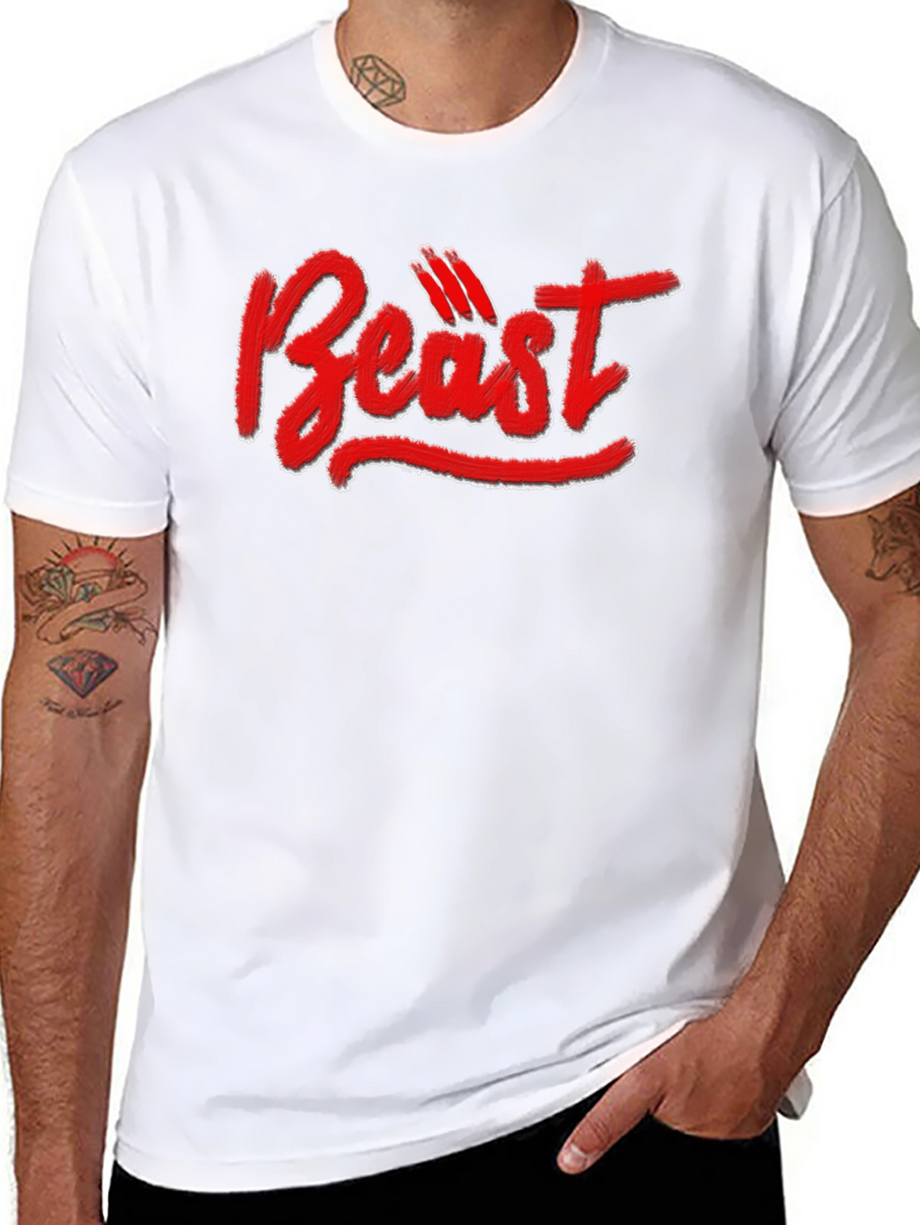 Beast Graphic Tee - Black Cotton T-Shirt
