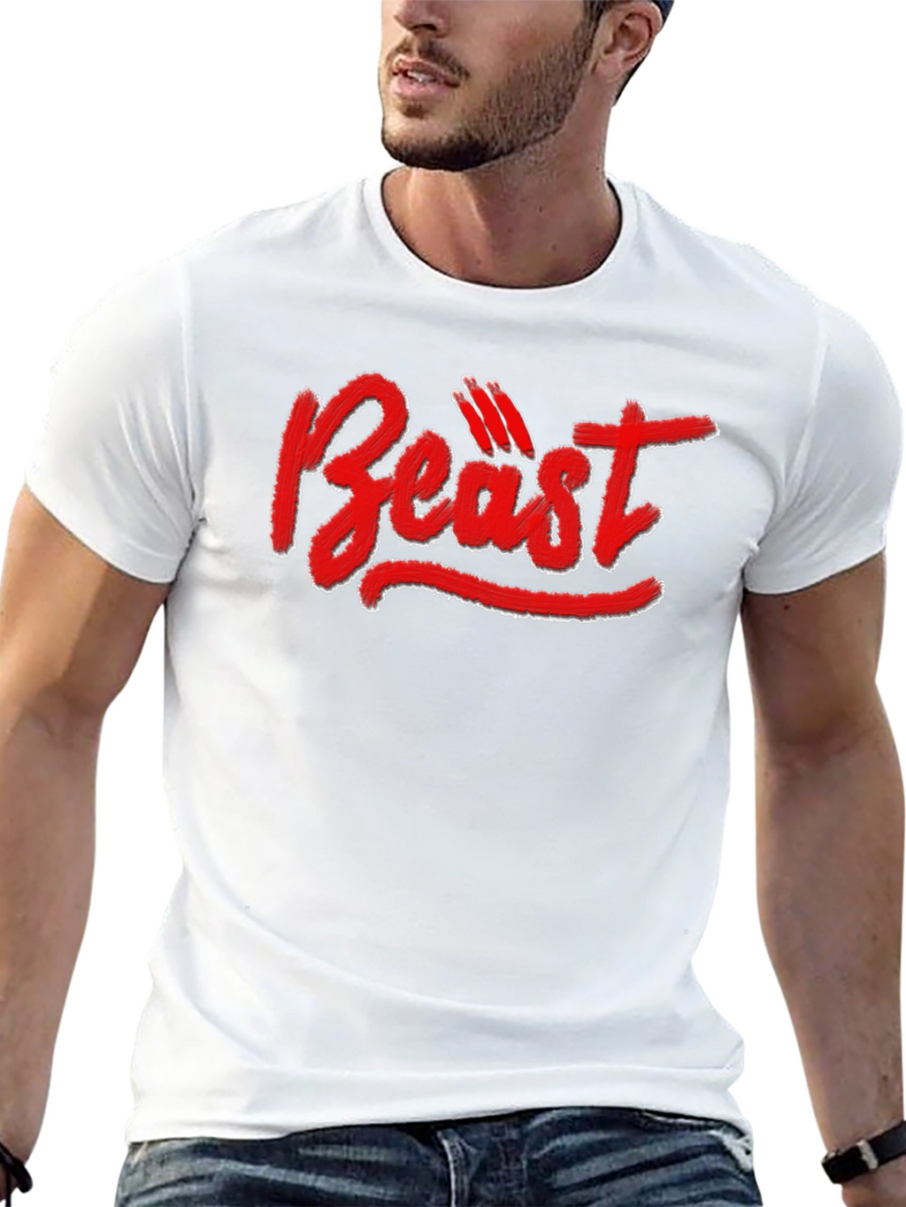 Beast Graphic Tee - Black Cotton T-Shirt