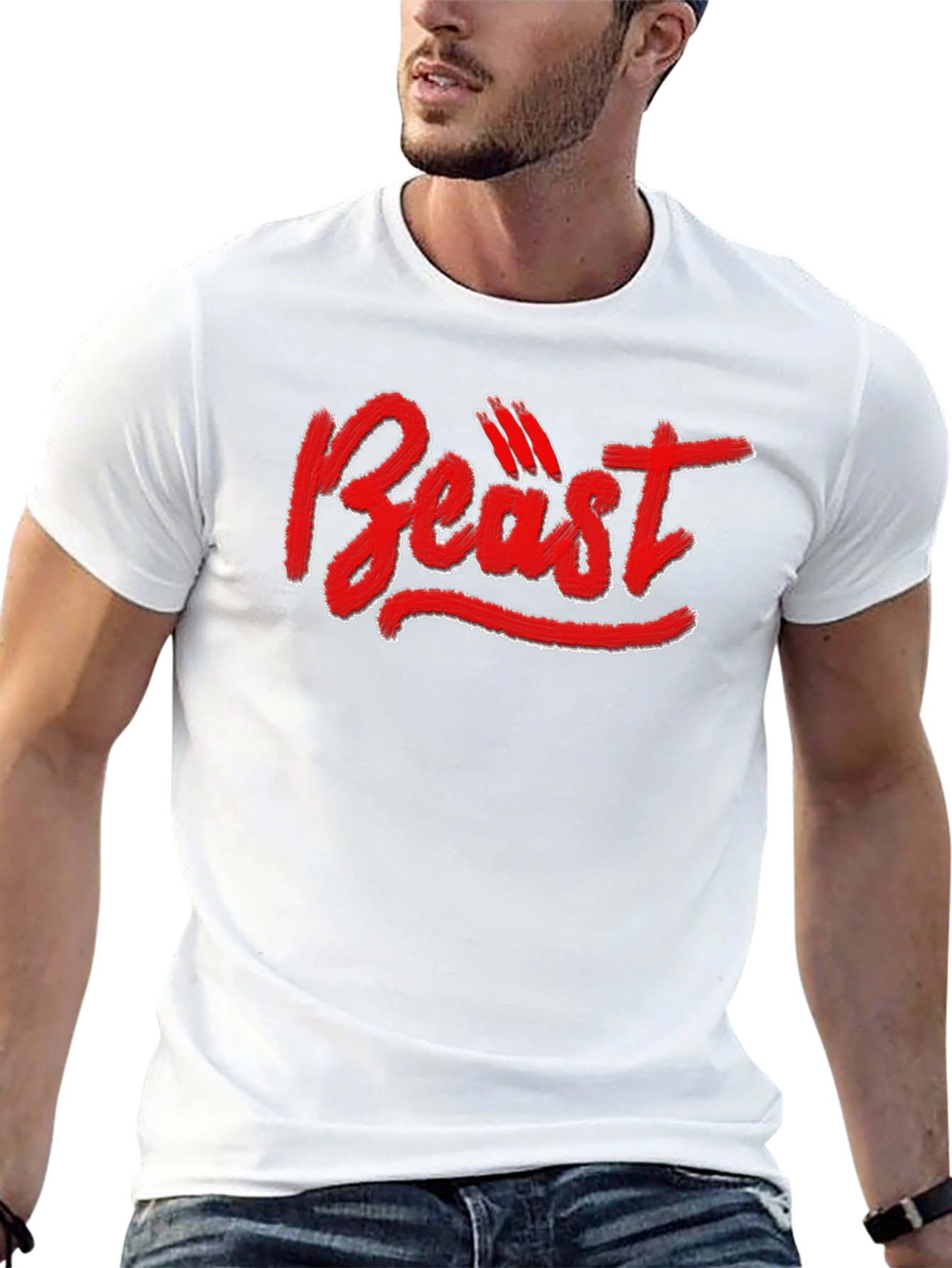 Beast Graphic Tee - Black Cotton T-Shirt