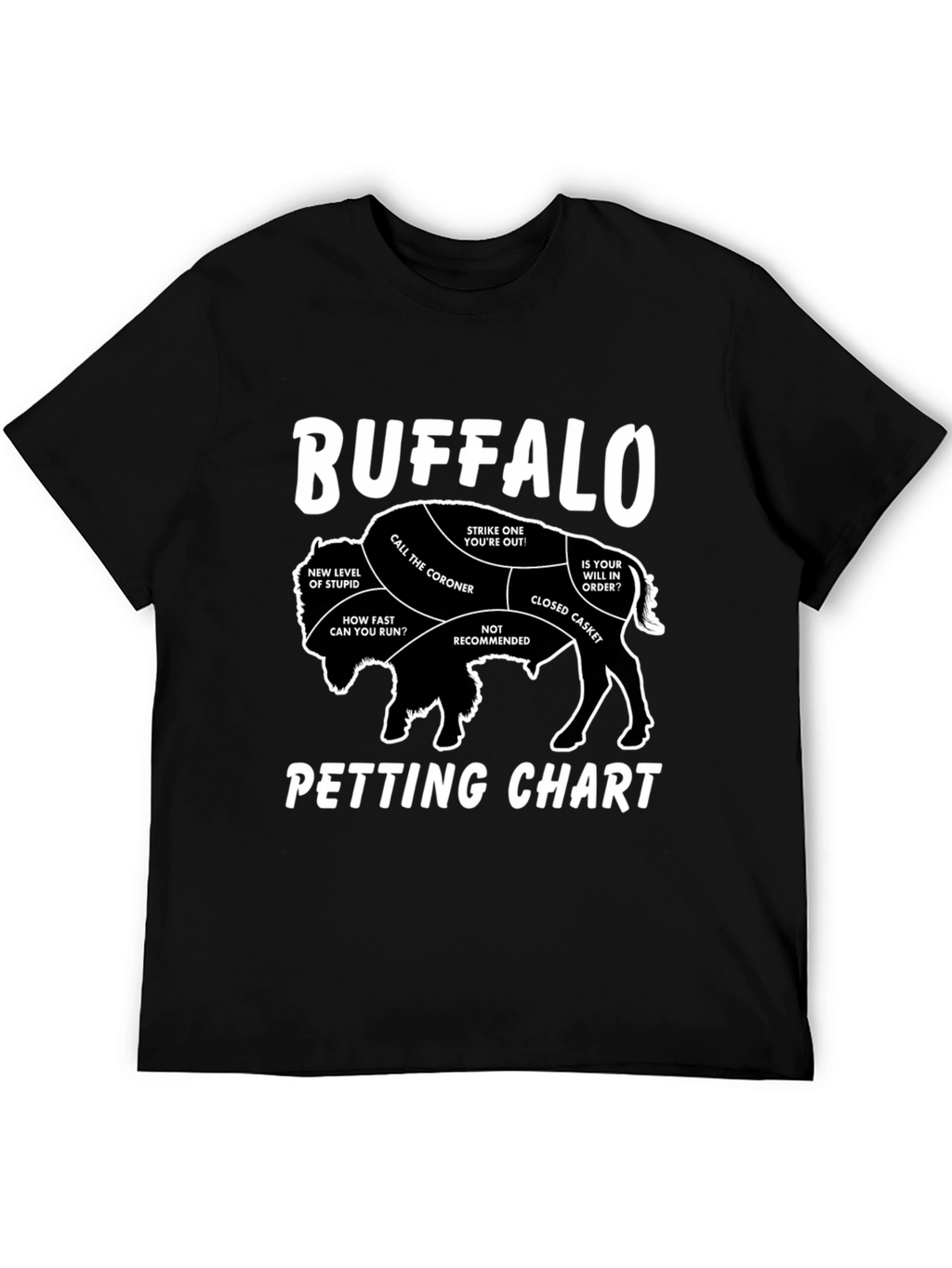 Buffalo Petting Chart Novelty T-Shirt