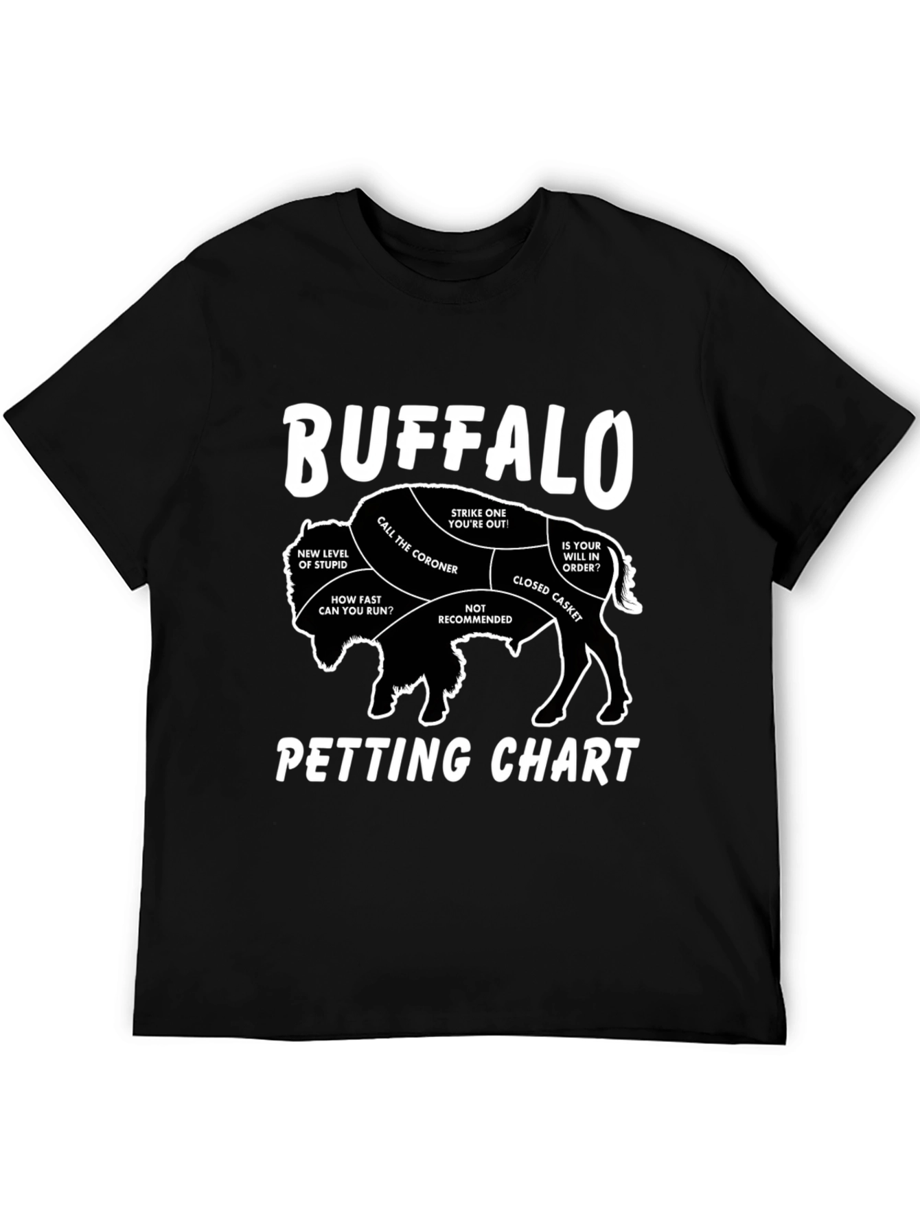 Buffalo Petting Chart Novelty T-Shirt