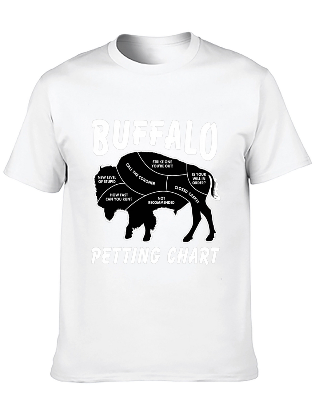 Buffalo Petting Chart Novelty T-Shirt