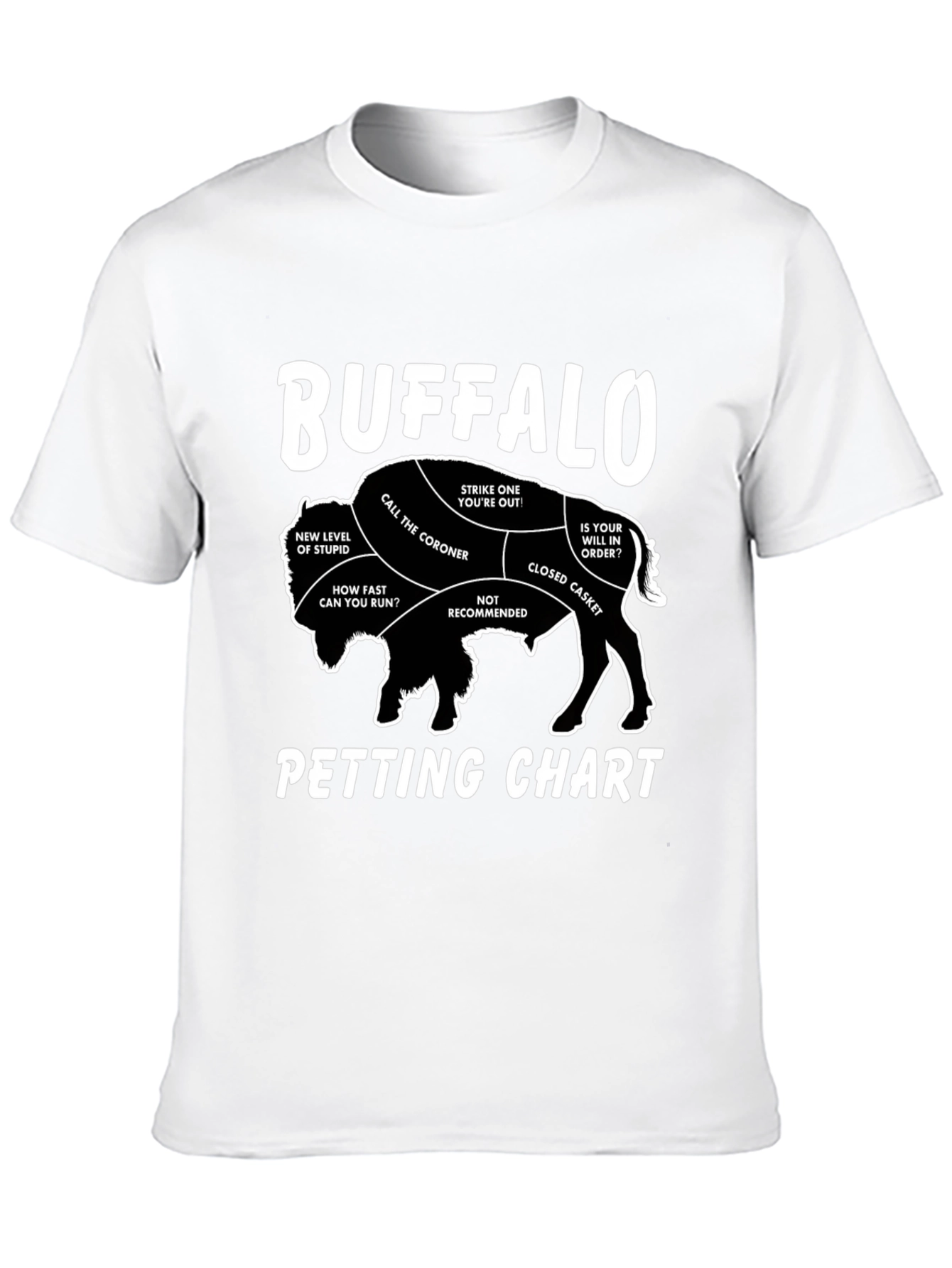 Buffalo Petting Chart Novelty T-Shirt