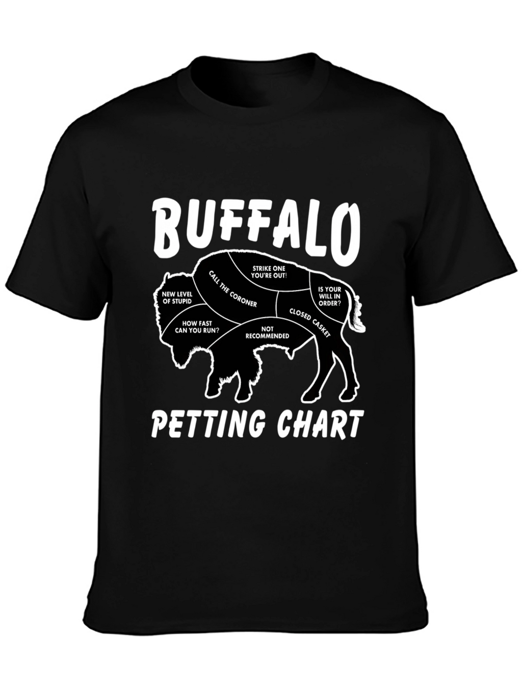 Buffalo Petting Chart Novelty T-Shirt