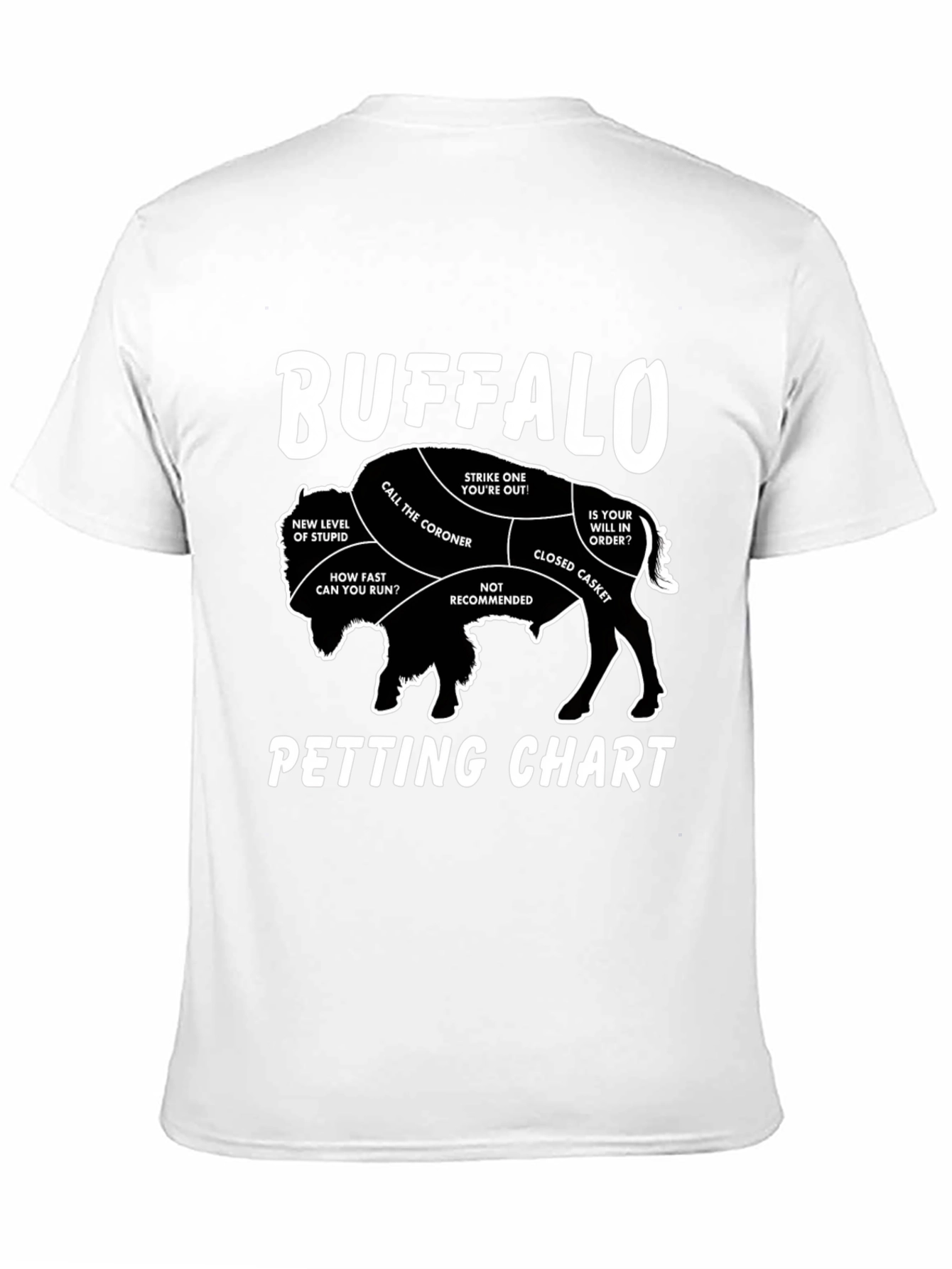 Buffalo Petting Chart Novelty T-Shirt