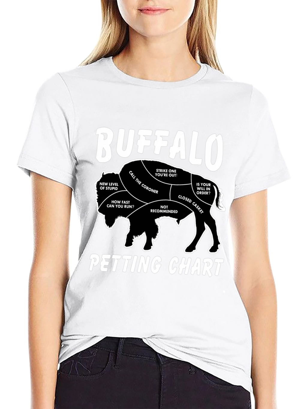 Buffalo Petting Chart Novelty T-Shirt